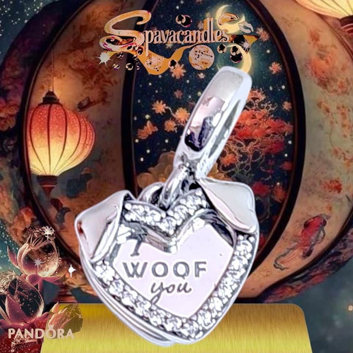 Pandora Heart I woof you/ dog ears charm US SELLER - Thumbnail 3