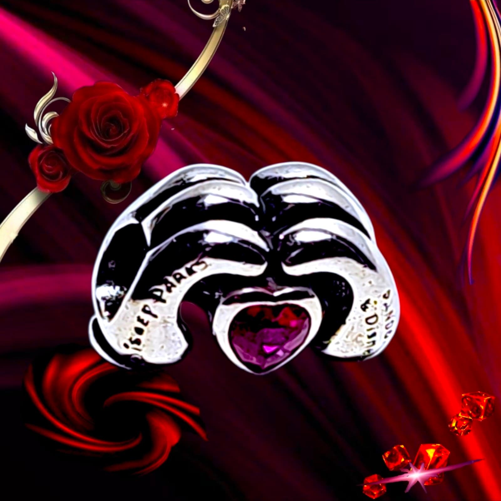 Pandora Disney Parks Mickey Heart Hands silver charm US SELLER - Thumbnail 2