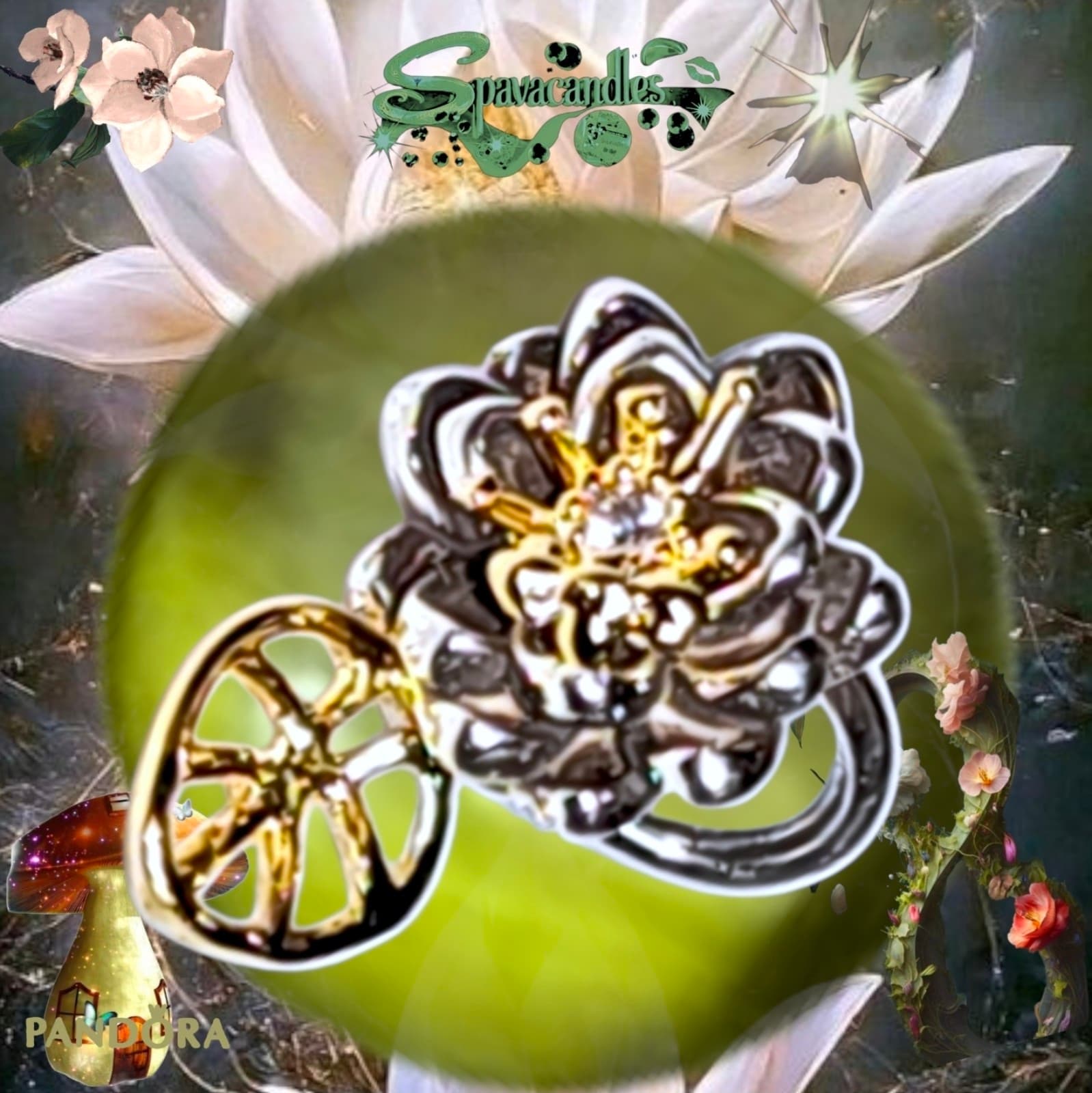Pandora x Disney Princess Tiana Lotus Flower charm 14k gold plated - Thumbnail 6