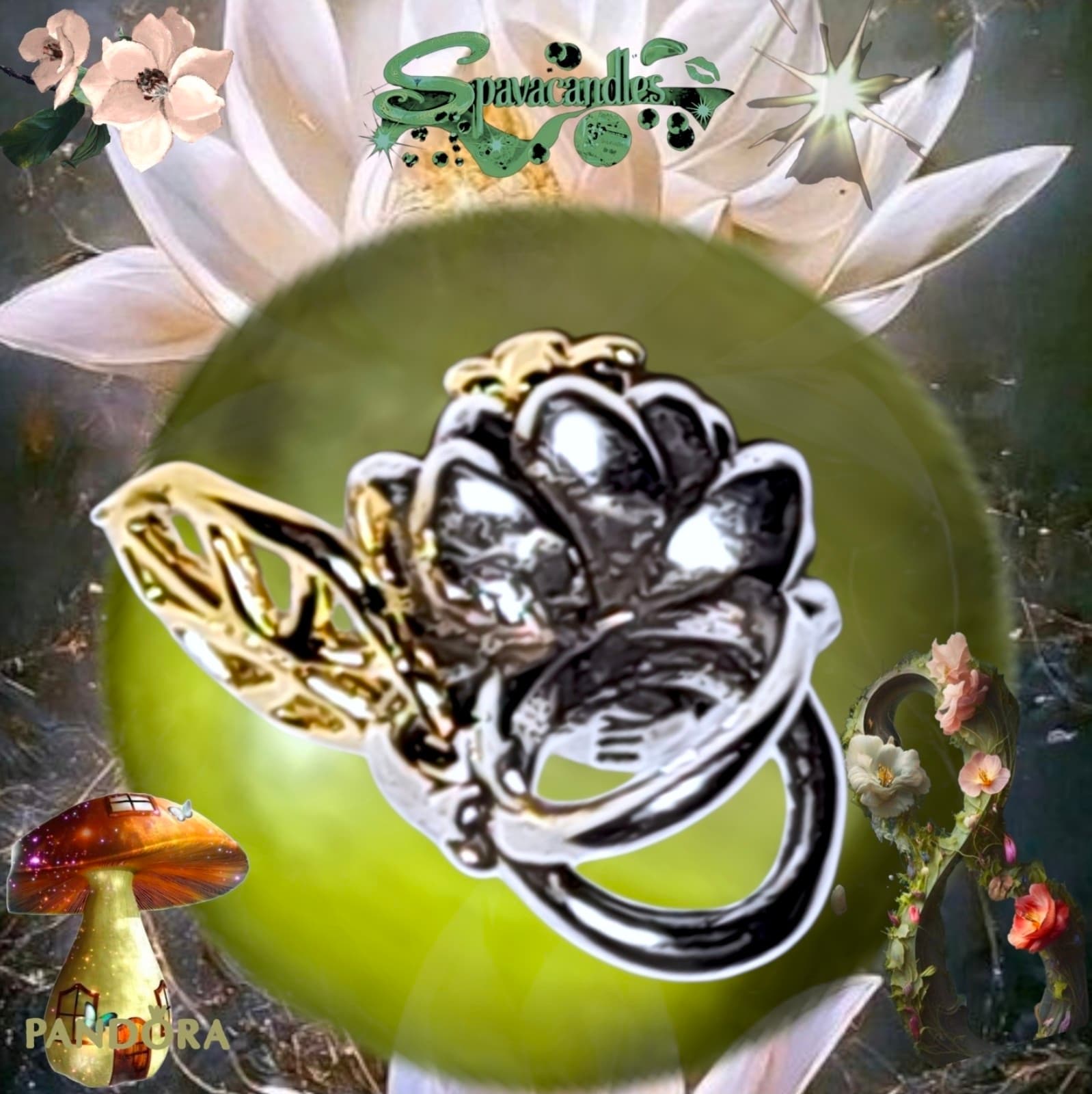 Pandora x Disney Princess Tiana Lotus Flower charm 14k gold plated - Thumbnail 5