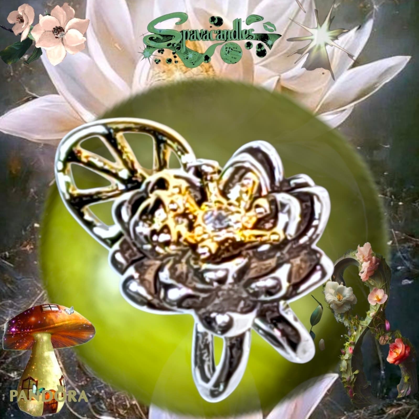 Pandora x Disney Princess Tiana Lotus Flower charm 14k gold plated - Thumbnail 7