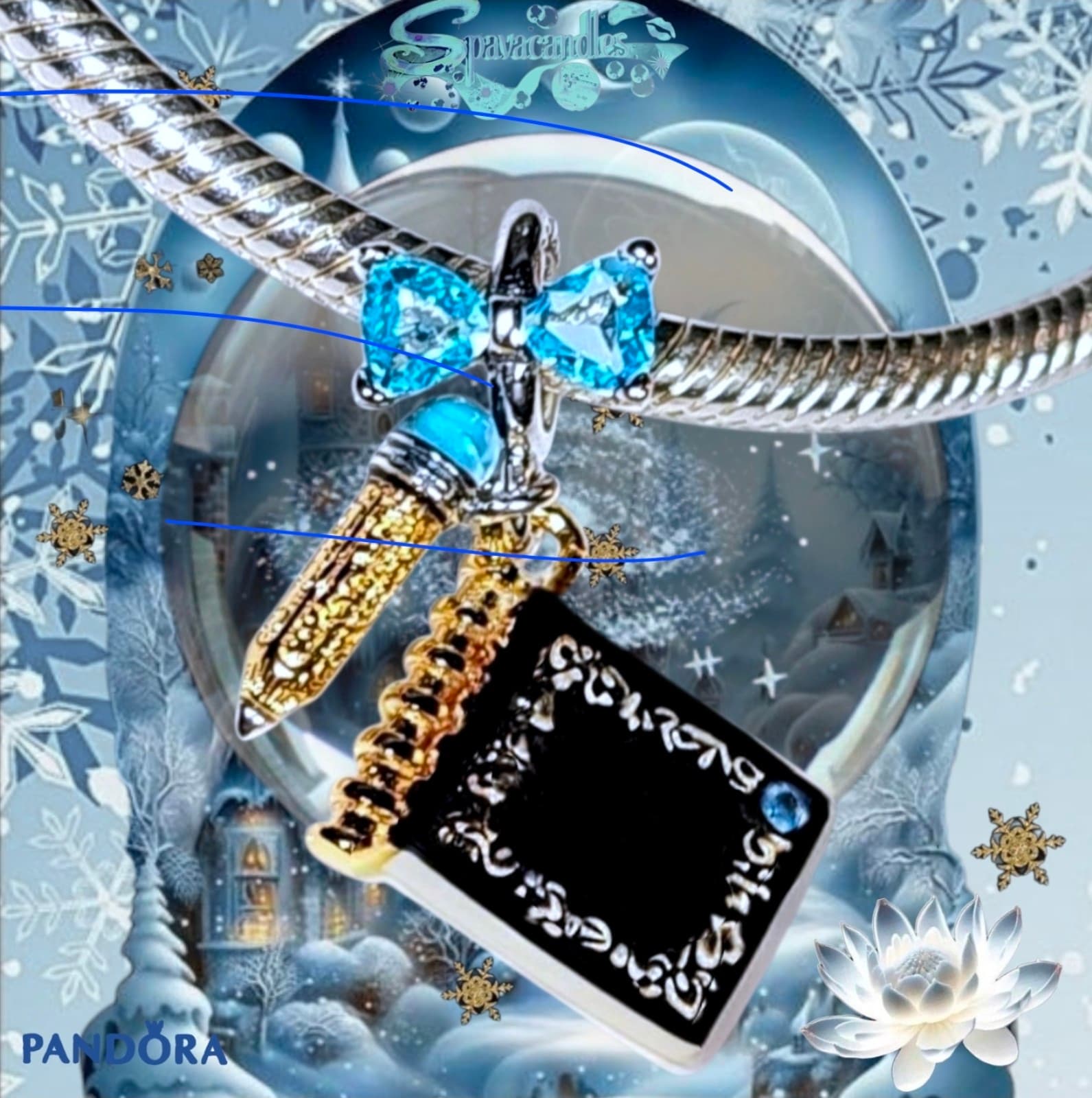 Pandora's Bridgerton collection Dance Card & Pencil Dangle Charm US SELLER - Thumbnail 5
