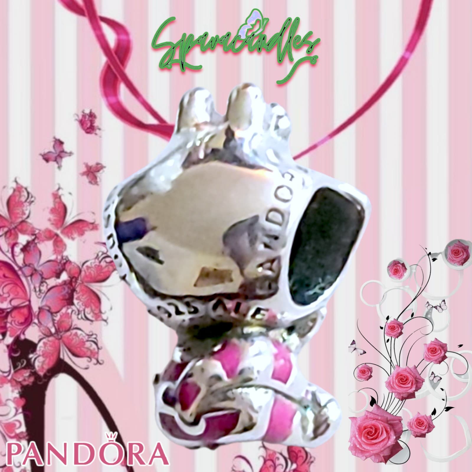 Pandora, New Bracelet Charms, Disney Alice in Wonderland Cheshire Cat , Sterling - Thumbnail 3