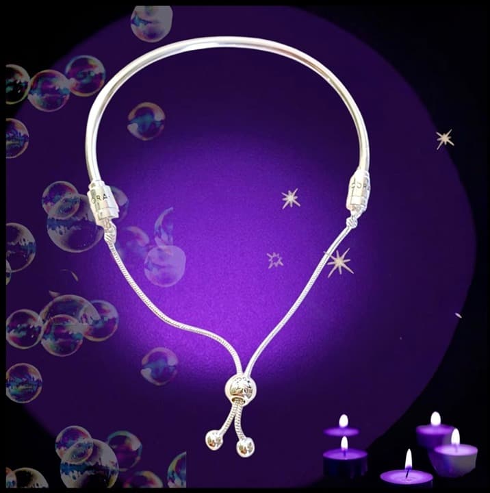 Pandora Silver Adjustable Lg. Slider Bracelet Size 19-21 US SELLER - Thumbnail 4