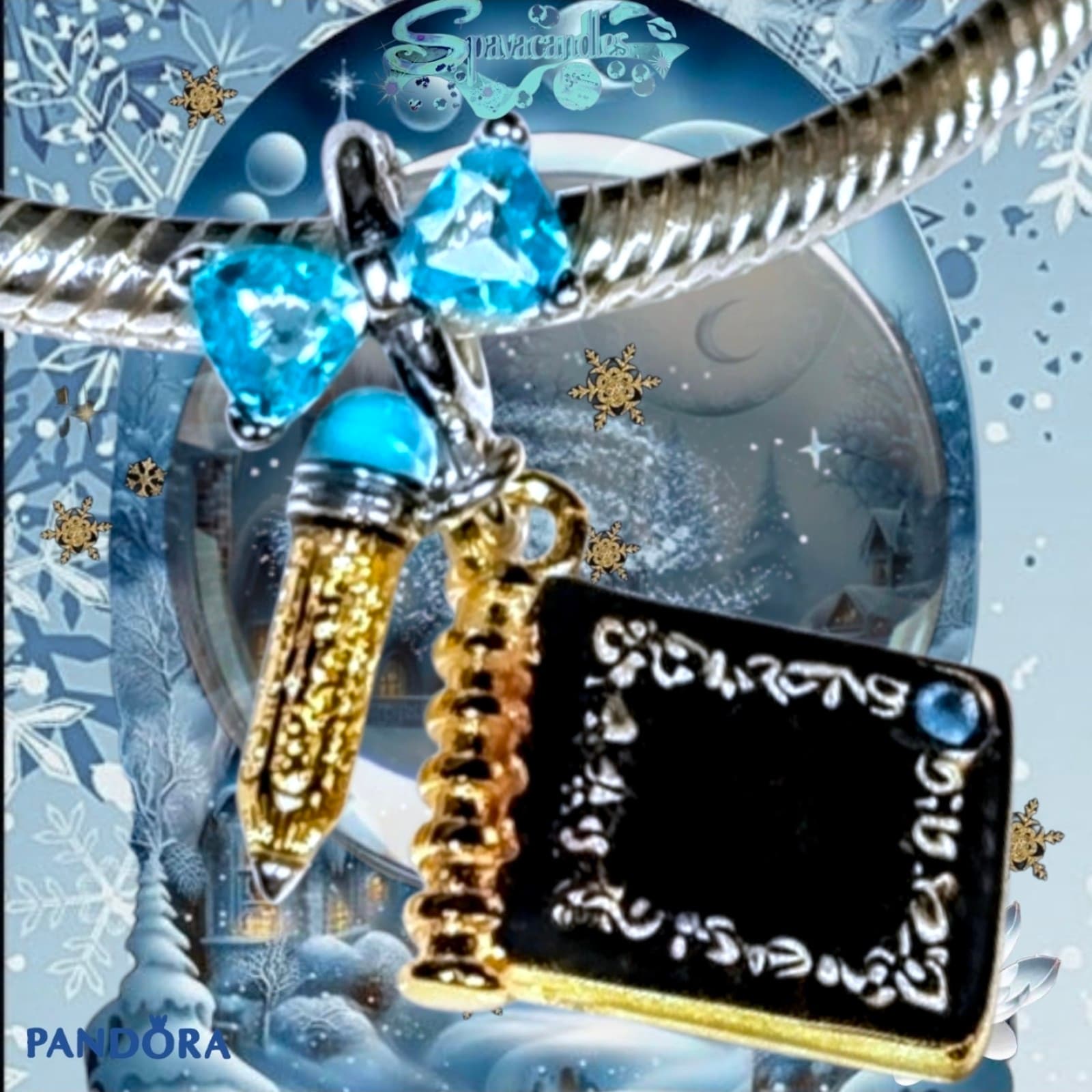 Pandora's Bridgerton collection Dance Card & Pencil Dangle Charm US SELLER - Thumbnail 7