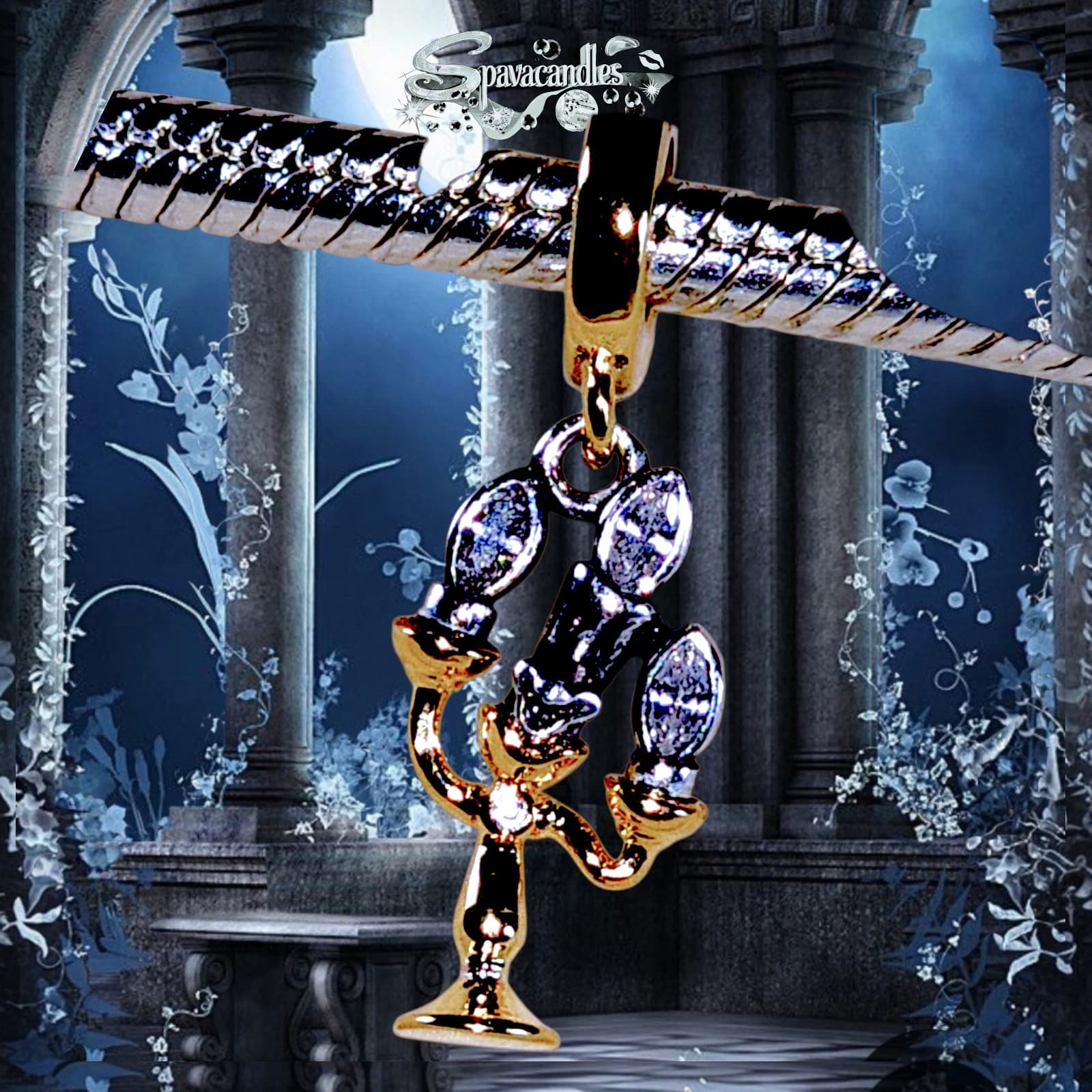 Pandora Disney Beauty and the Beast Lumiere Dangle Charm US SELLER - Thumbnail 6