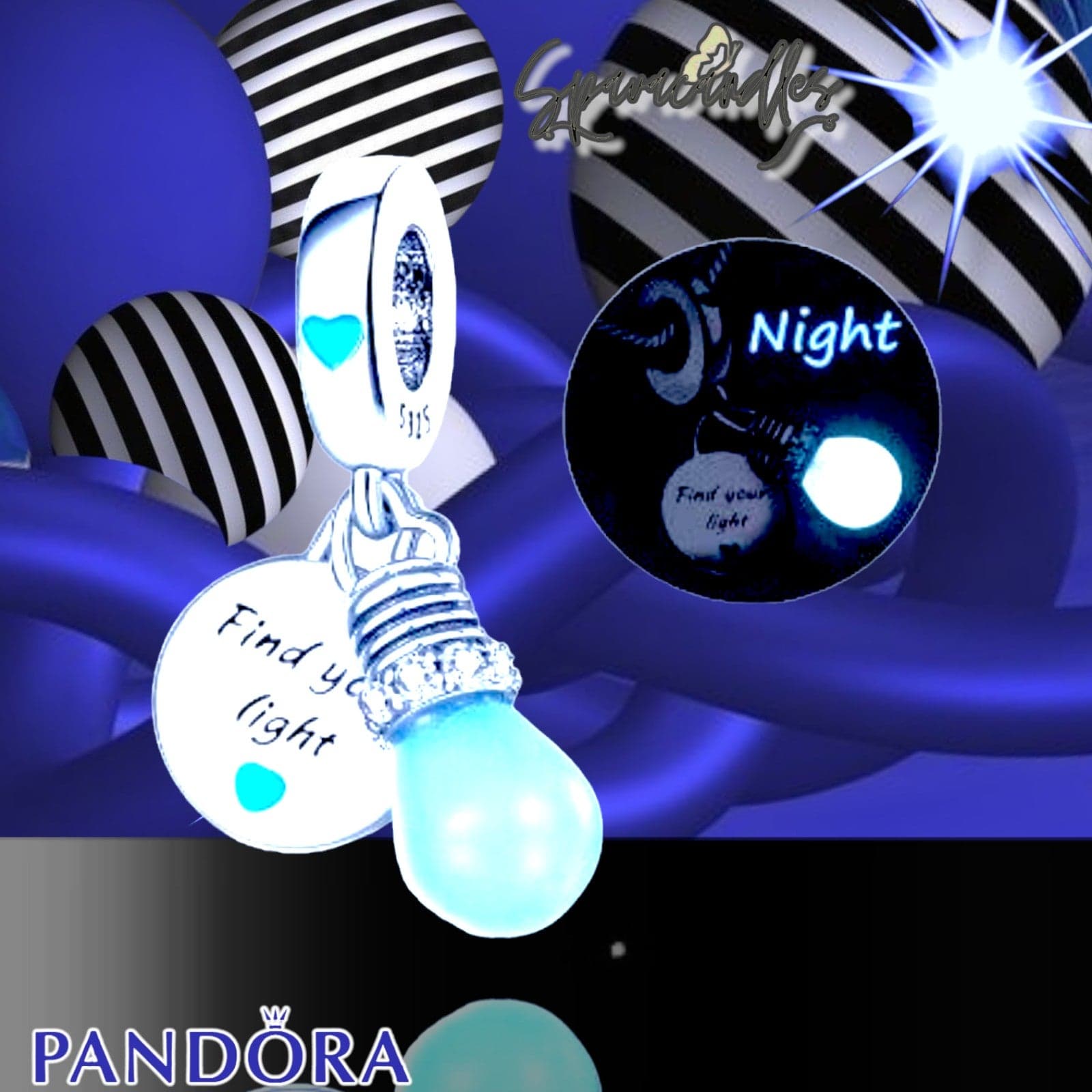 Pandora Find your Light GLOW IN THE DARK Sterling Silver charm - Thumbnail 4