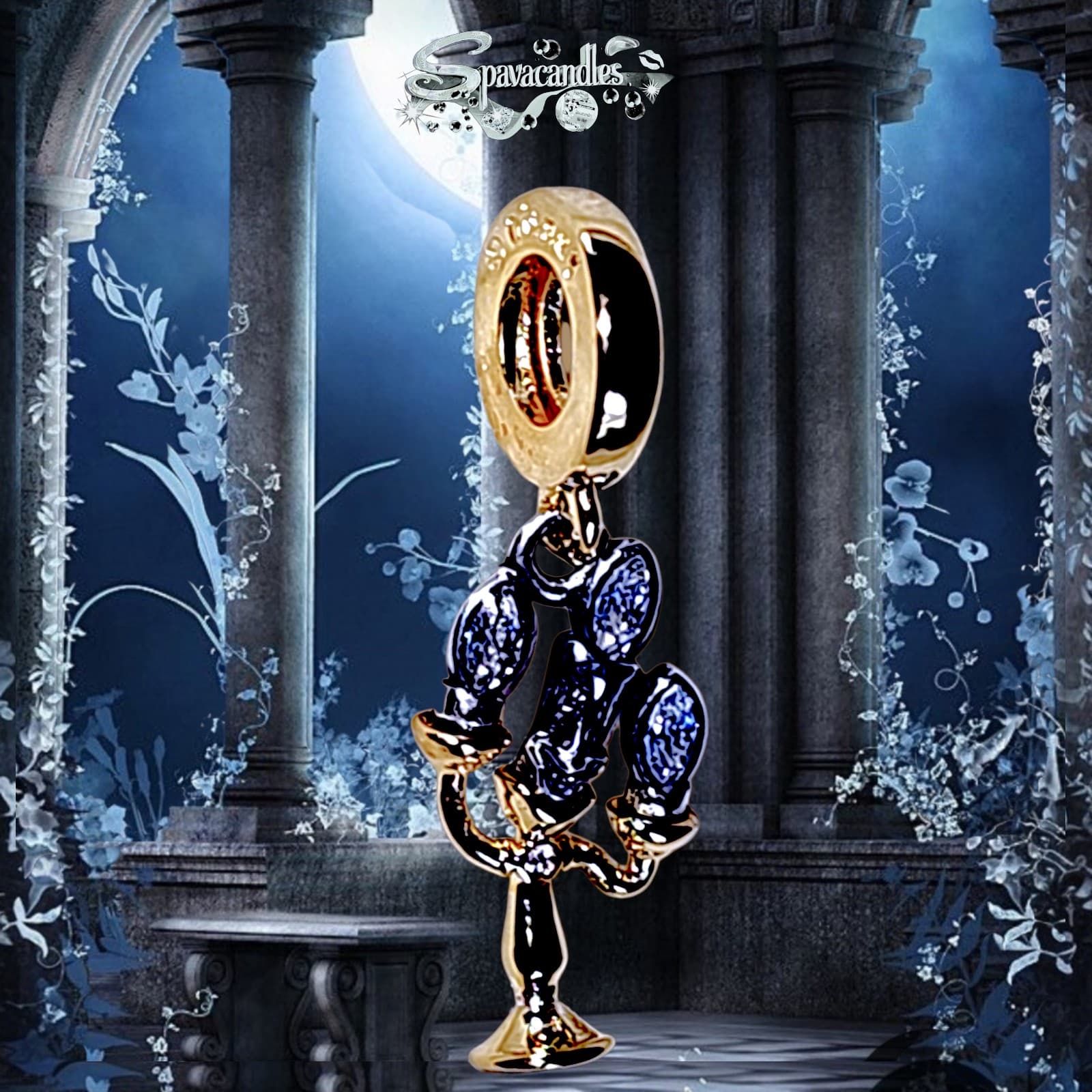 Pandora beauty and the beast lumiere charm - Thumbnail 6