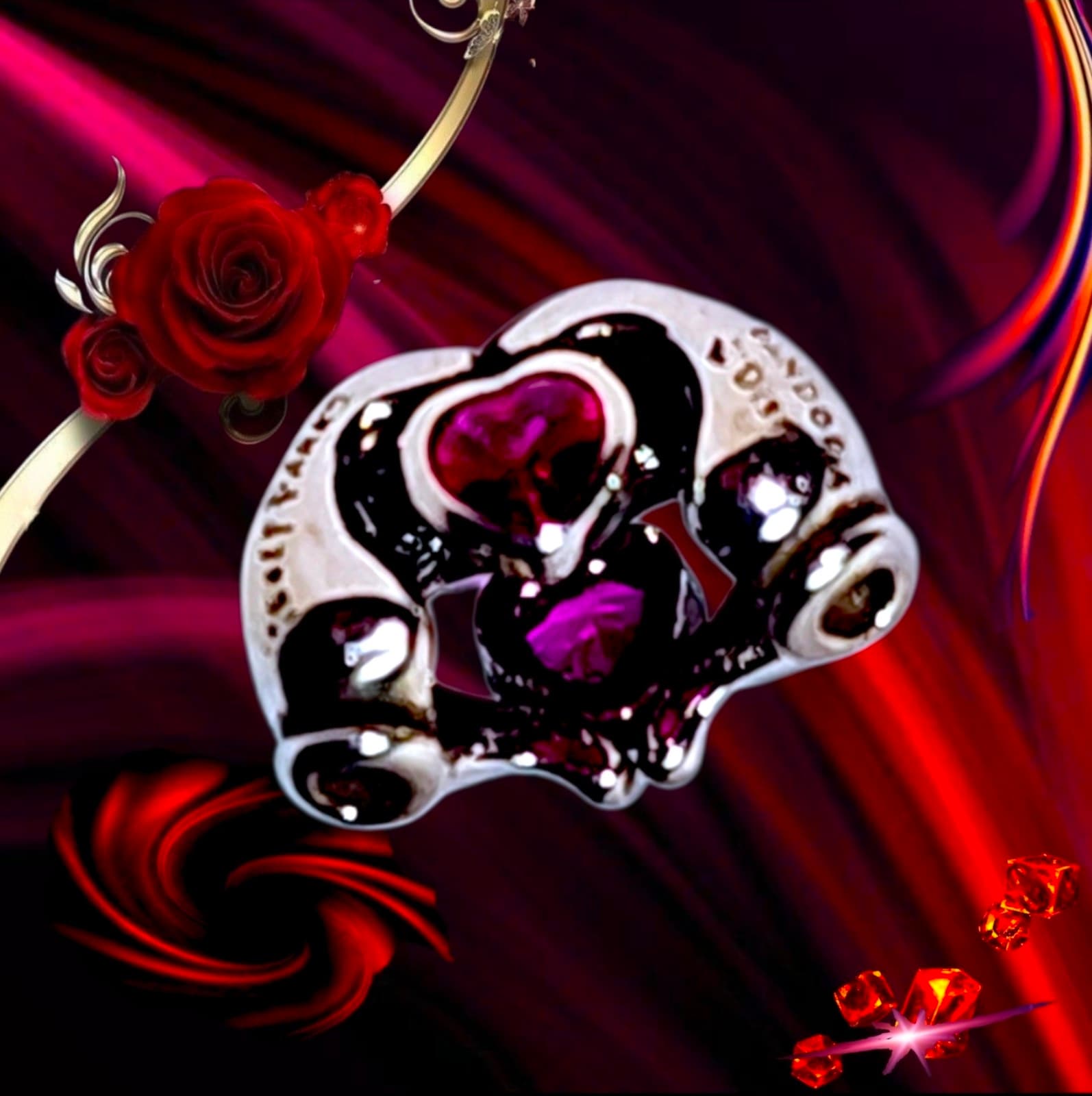 Pandora Disney Parks Mickey Heart Hands silver charm US SELLER - Thumbnail 7