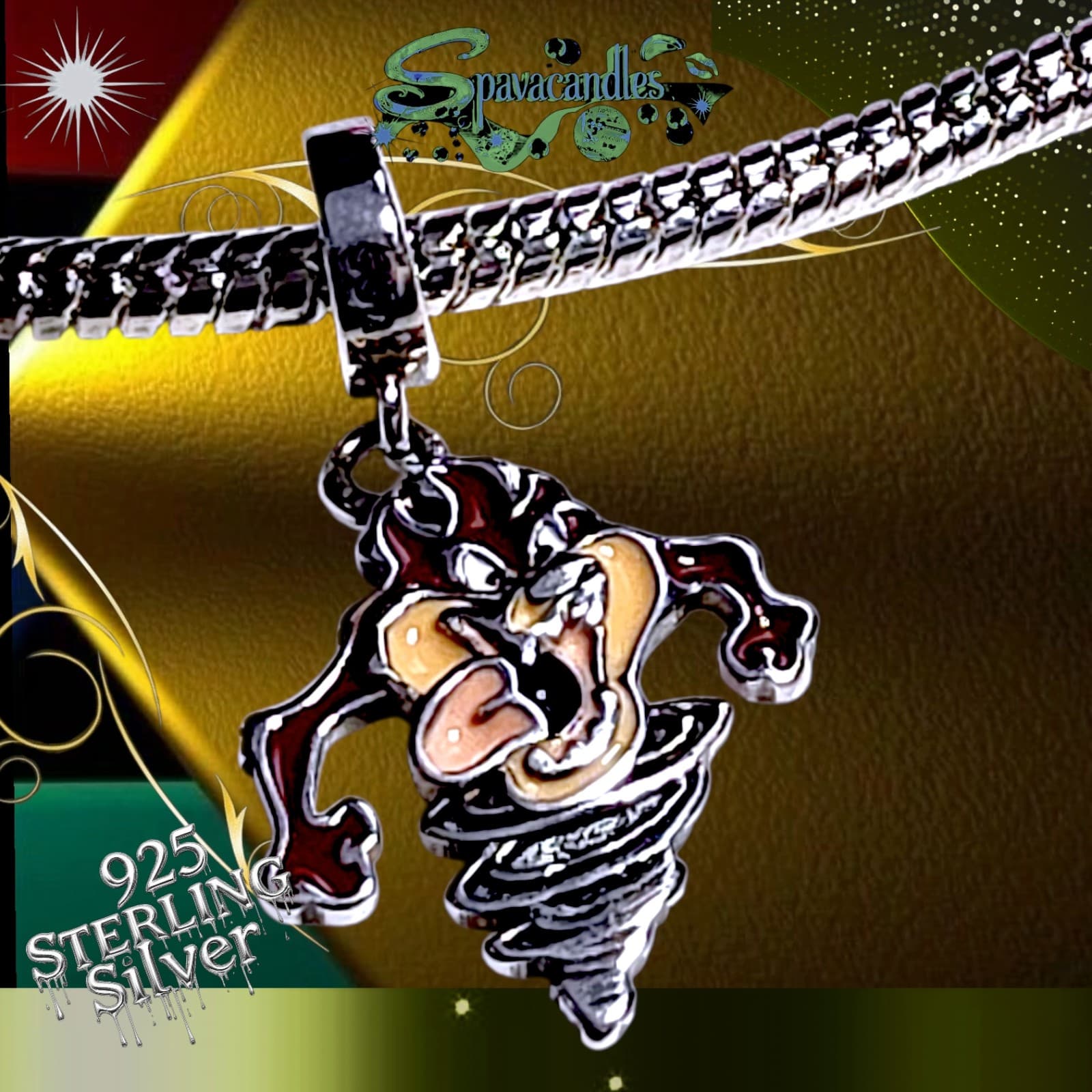 S925 Sterling Silver Looney Tuses Taz Tasmanian Devil Charm US SELLER - Thumbnail 6