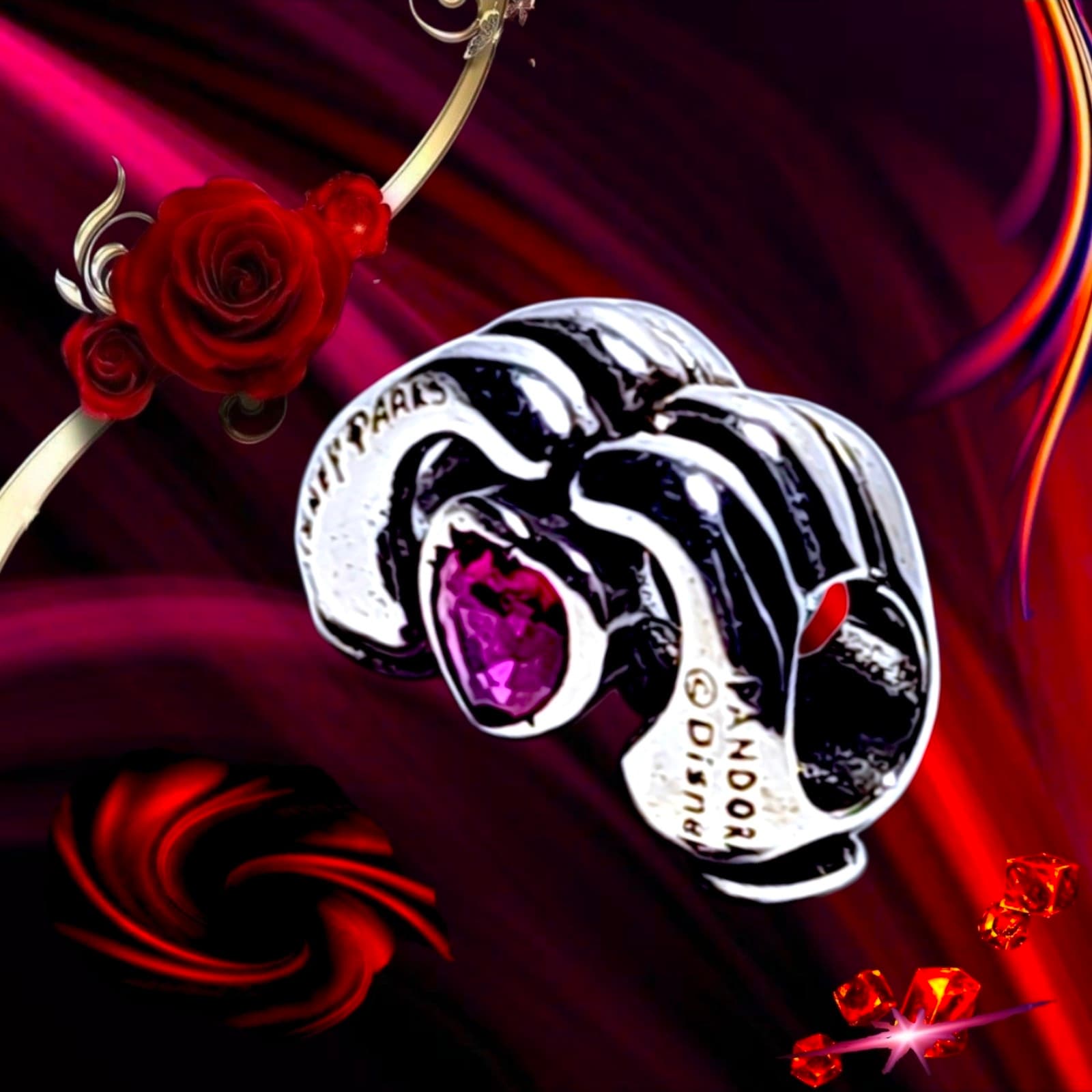 Pandora Disney Parks Mickey Heart Hands silver charm US SELLER - Thumbnail 10