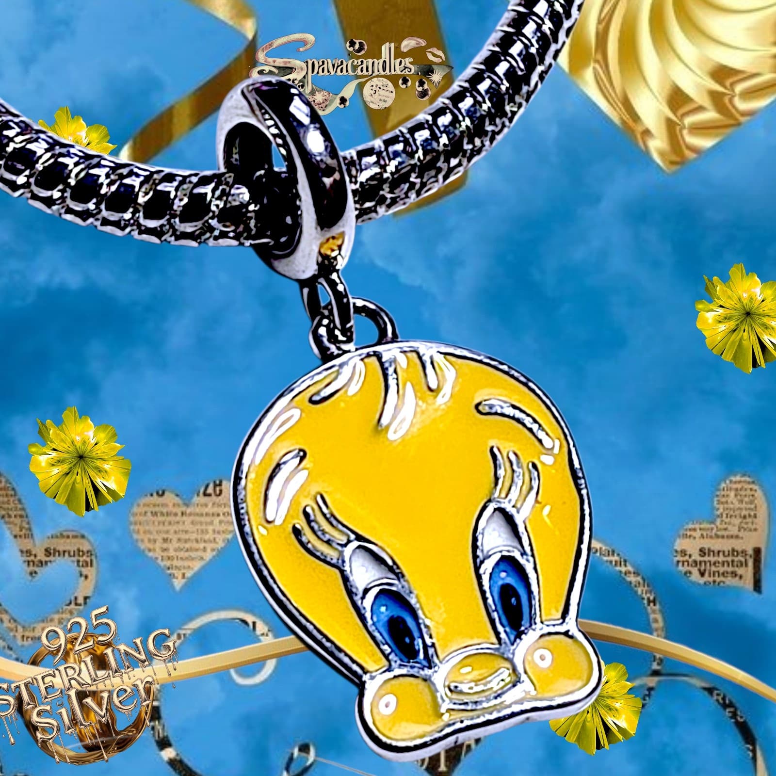S925 Sterling Silver Tweety Bird Charm US SELLER - Thumbnail 5