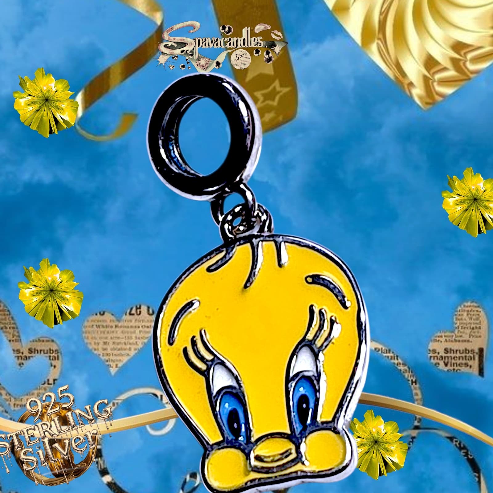 S925 Sterling Silver Tweety Bird Charm US SELLER - Thumbnail 3