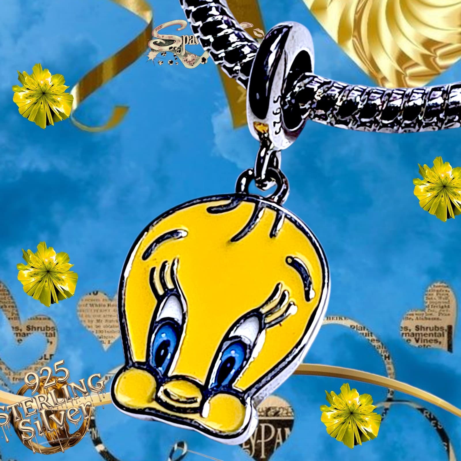 S925 Sterling Silver Tweety Bird Charm US SELLER - Thumbnail 6
