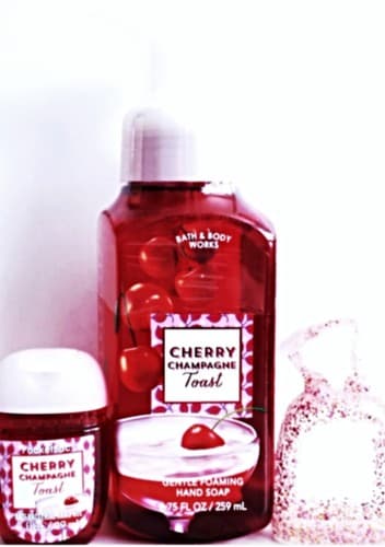 Bath and Body Works Cherry Champagne Toast Hand Soap, PocketBac and Holder