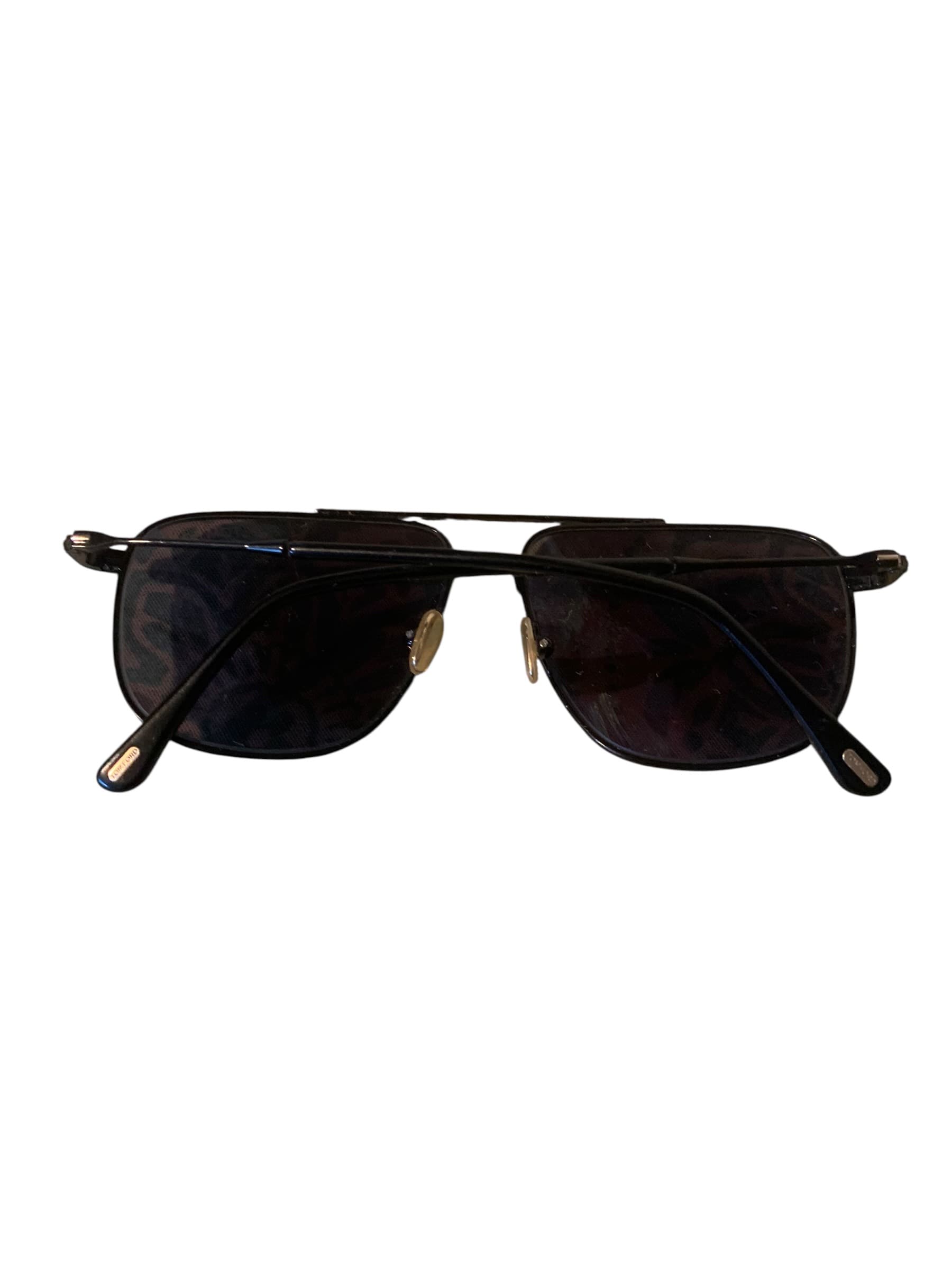 Tom Ford Black Square Sunglasses with Gold Accents - Thumbnail 2