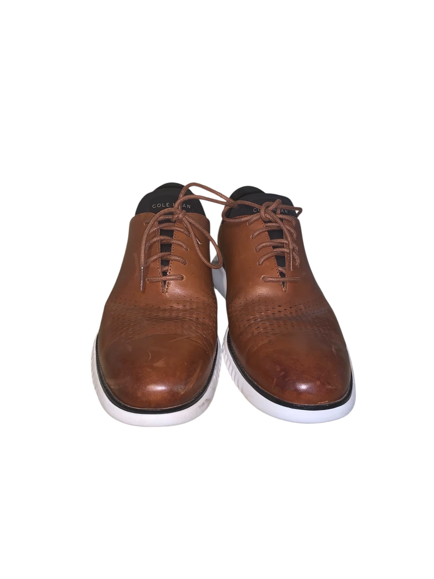 Cole Haan Grand.OS Brown Leather Oxford Shoes - Thumbnail 3
