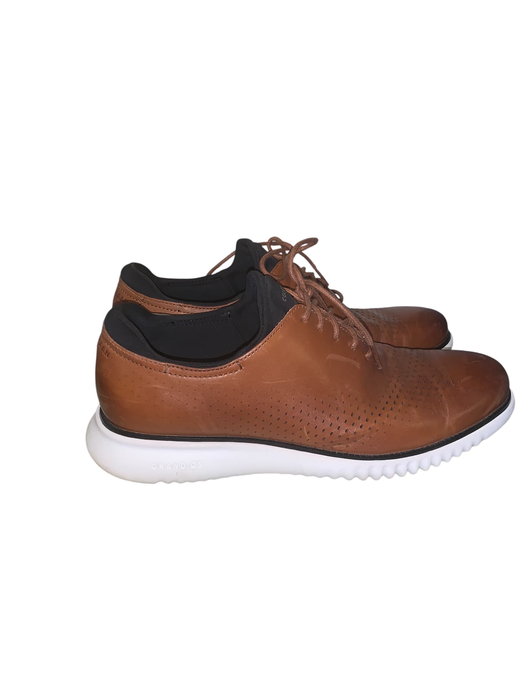 Cole Haan Grand.OS Brown Leather Oxford Shoes - Thumbnail 4