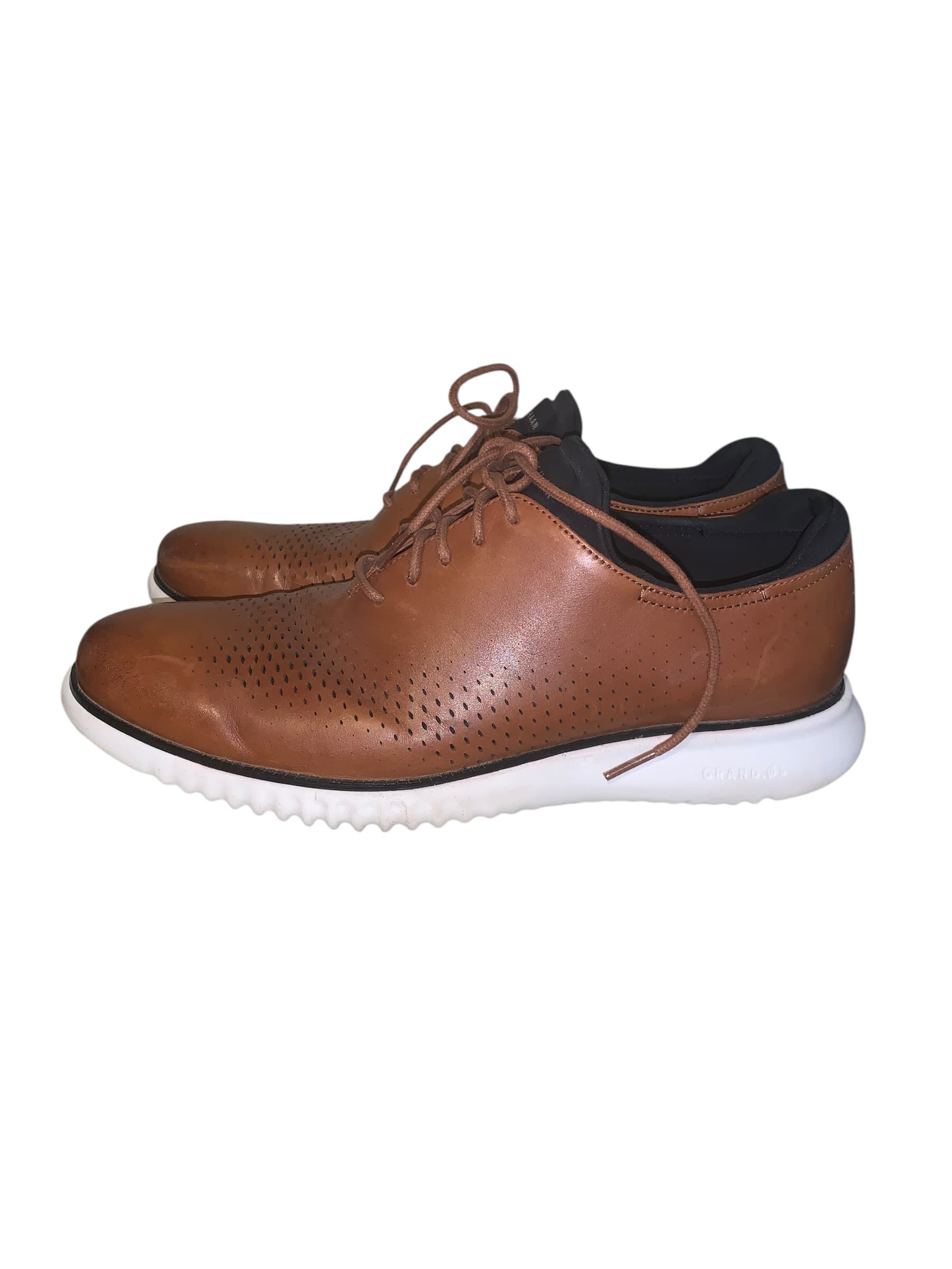 Cole Haan Grand.OS Brown Leather Oxford Shoes - Thumbnail 2