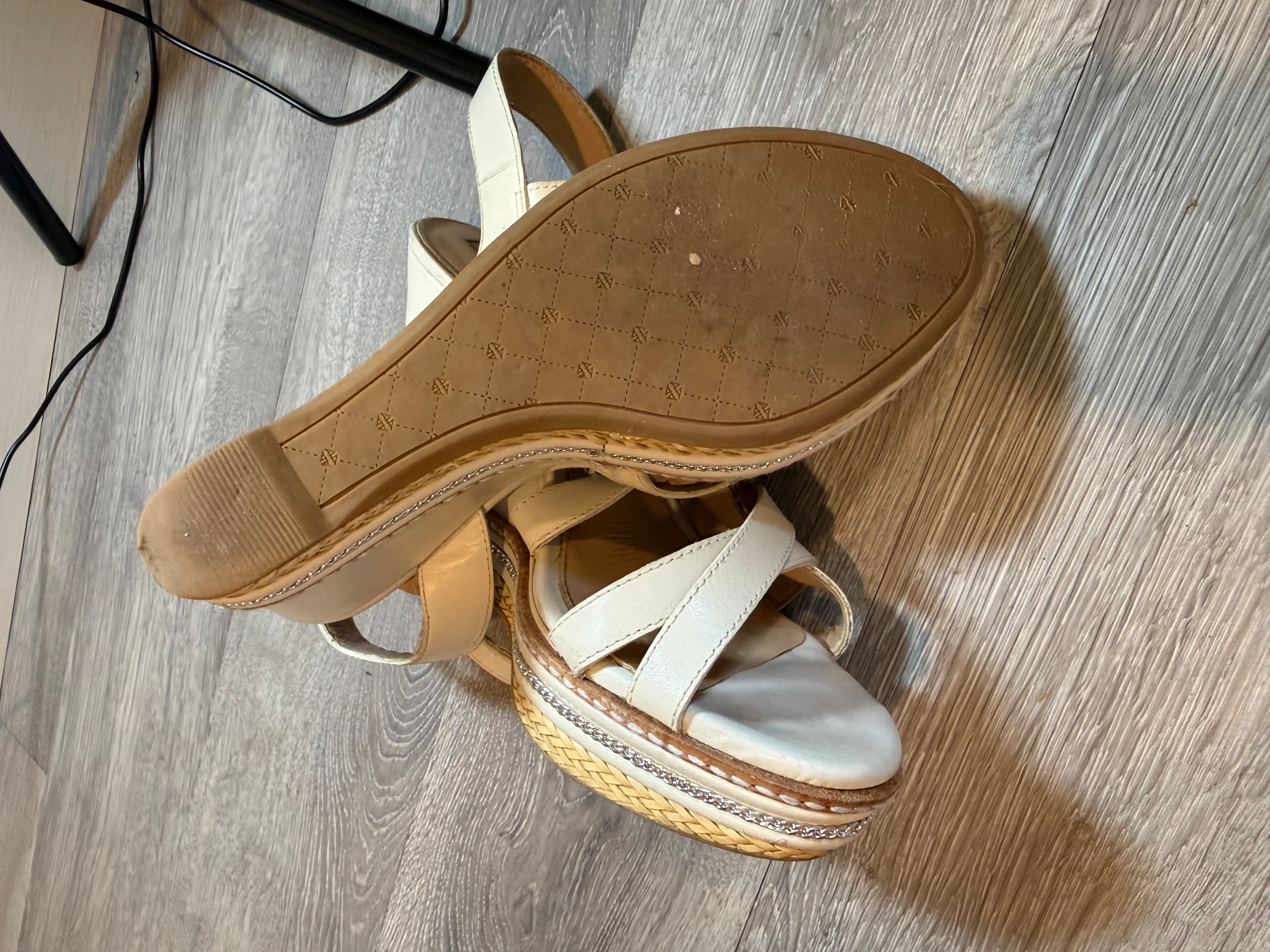 Antonio Milani Beige Strappy Wedge Sandals with Buckle Detail - Thumbnail 3