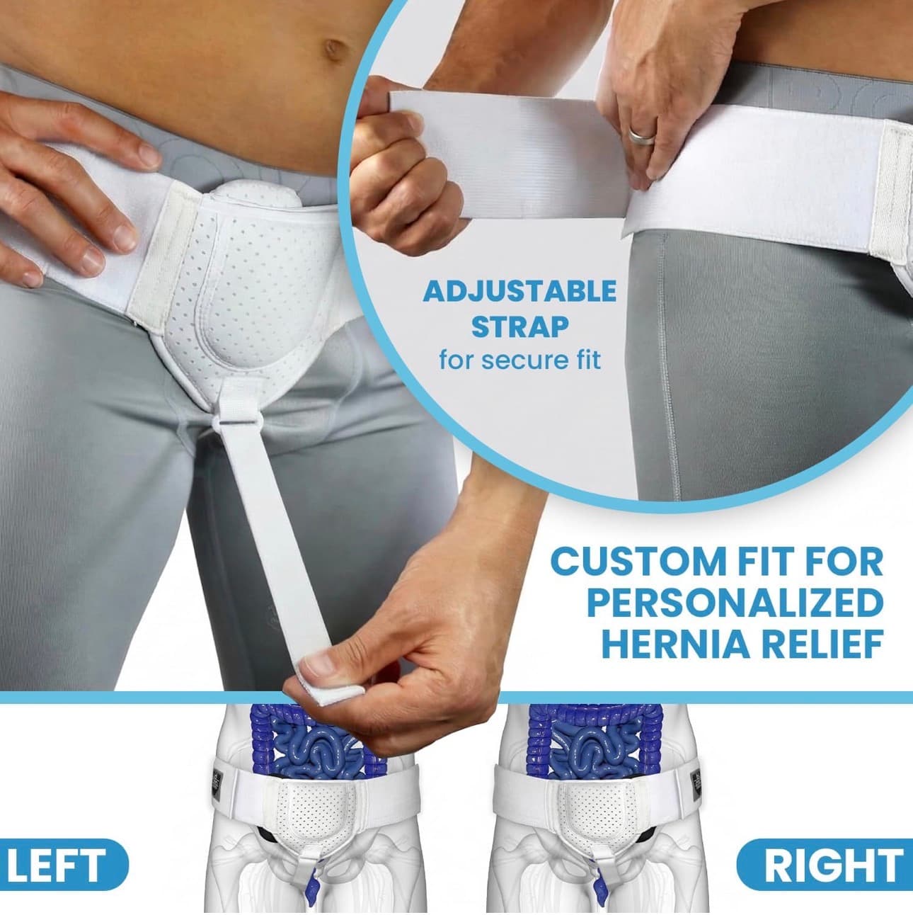 Everyday Medical Hernia Guard I Inguinal Hernia Belt For Men I Left or Right Side I Post Surgery Men’s Inguinal Hernia Support Truss For Inguinal, Groin Hernias I Adjustable Waist Strap - Large/XLarge - Thumbnail 2