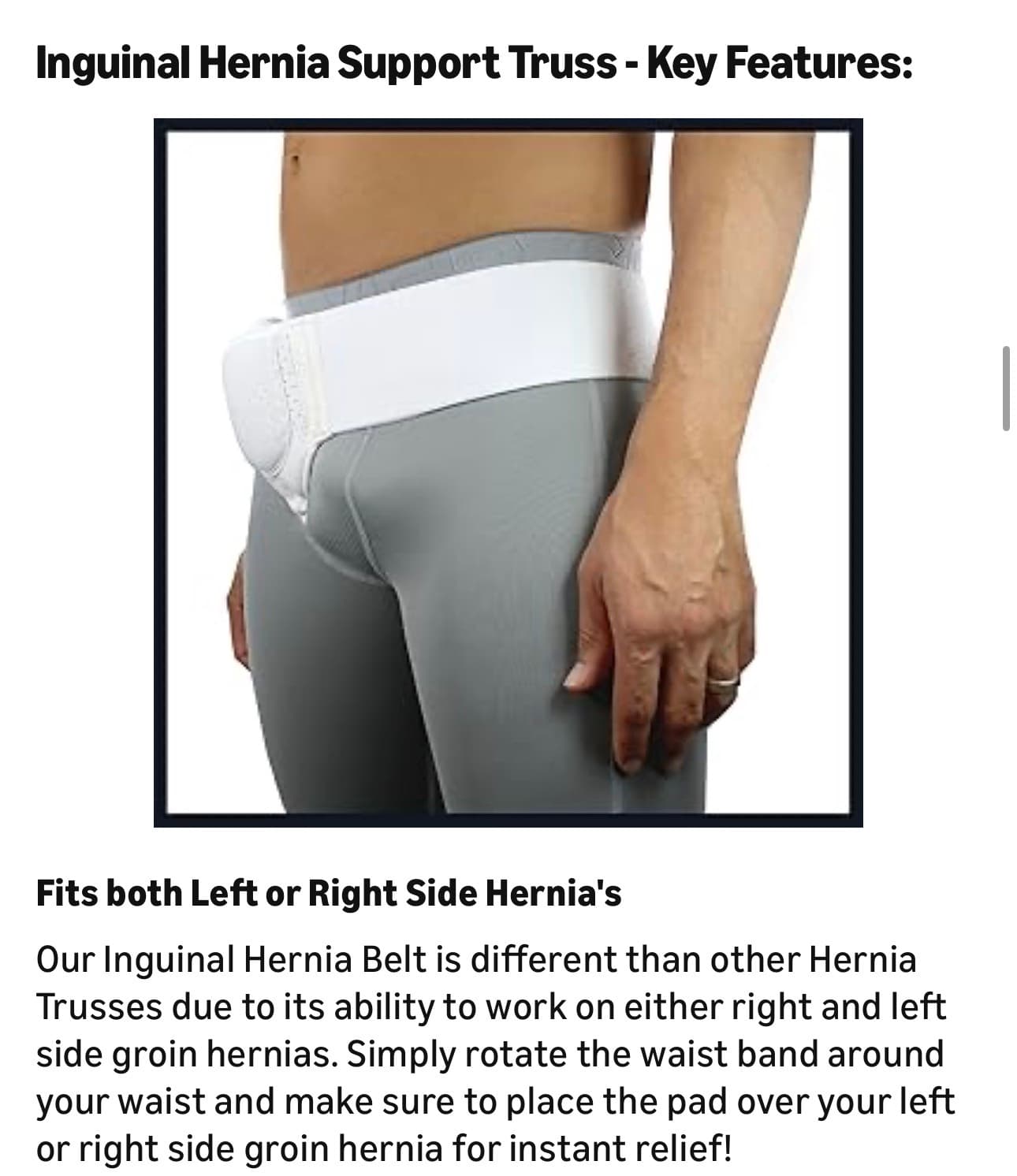 Everyday Medical Hernia Guard I Inguinal Hernia Belt For Men I Left or Right Side I Post Surgery Men’s Inguinal Hernia Support Truss For Inguinal, Groin Hernias I Adjustable Waist Strap - Large/XLarge - Thumbnail 14