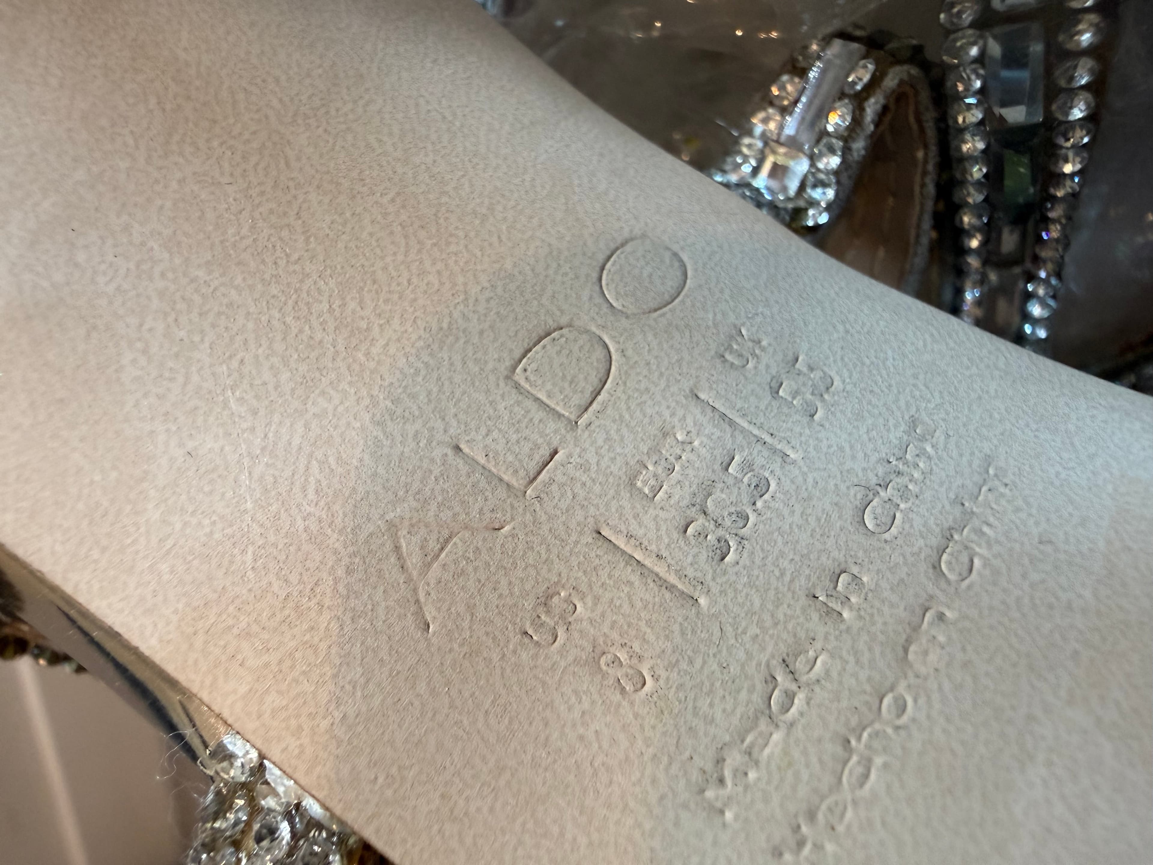 ALDO Rhinestone High Heel Sandals with Zipper Back - Thumbnail 4