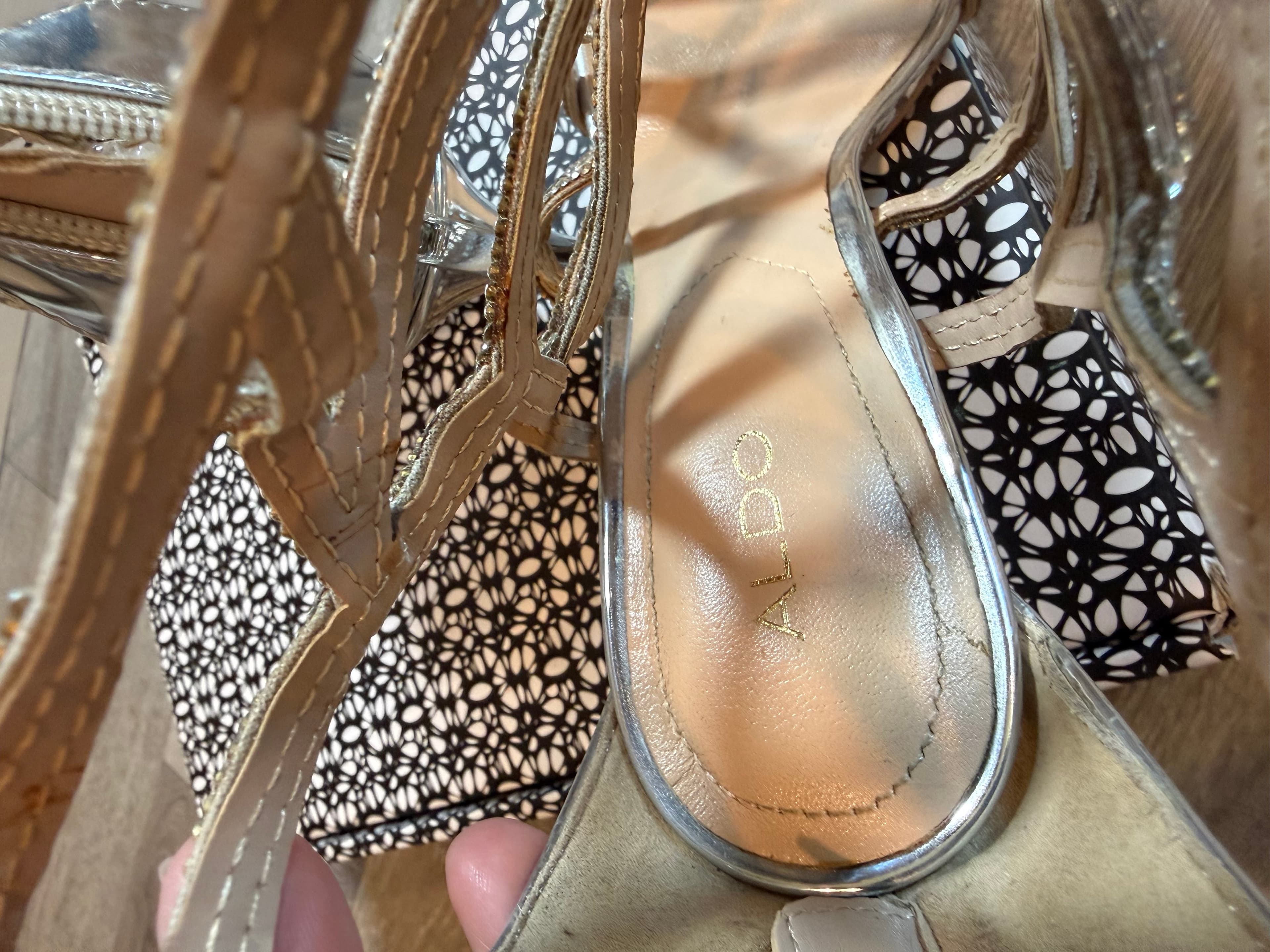ALDO Rhinestone High Heel Sandals with Zipper Back - Thumbnail 3