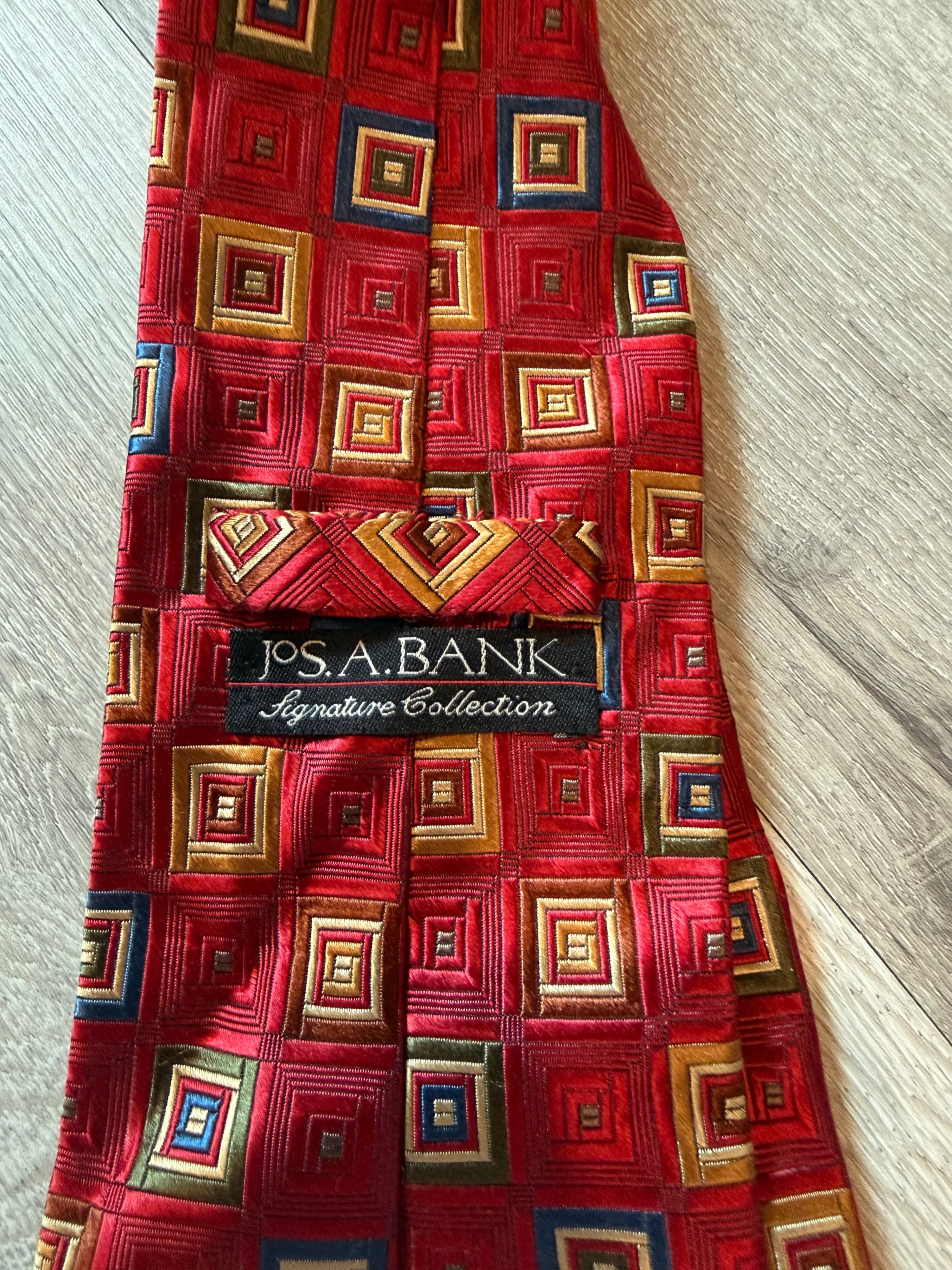 Jos. A. Bank Signature Collection Geometric Silk Tie - Thumbnail 2