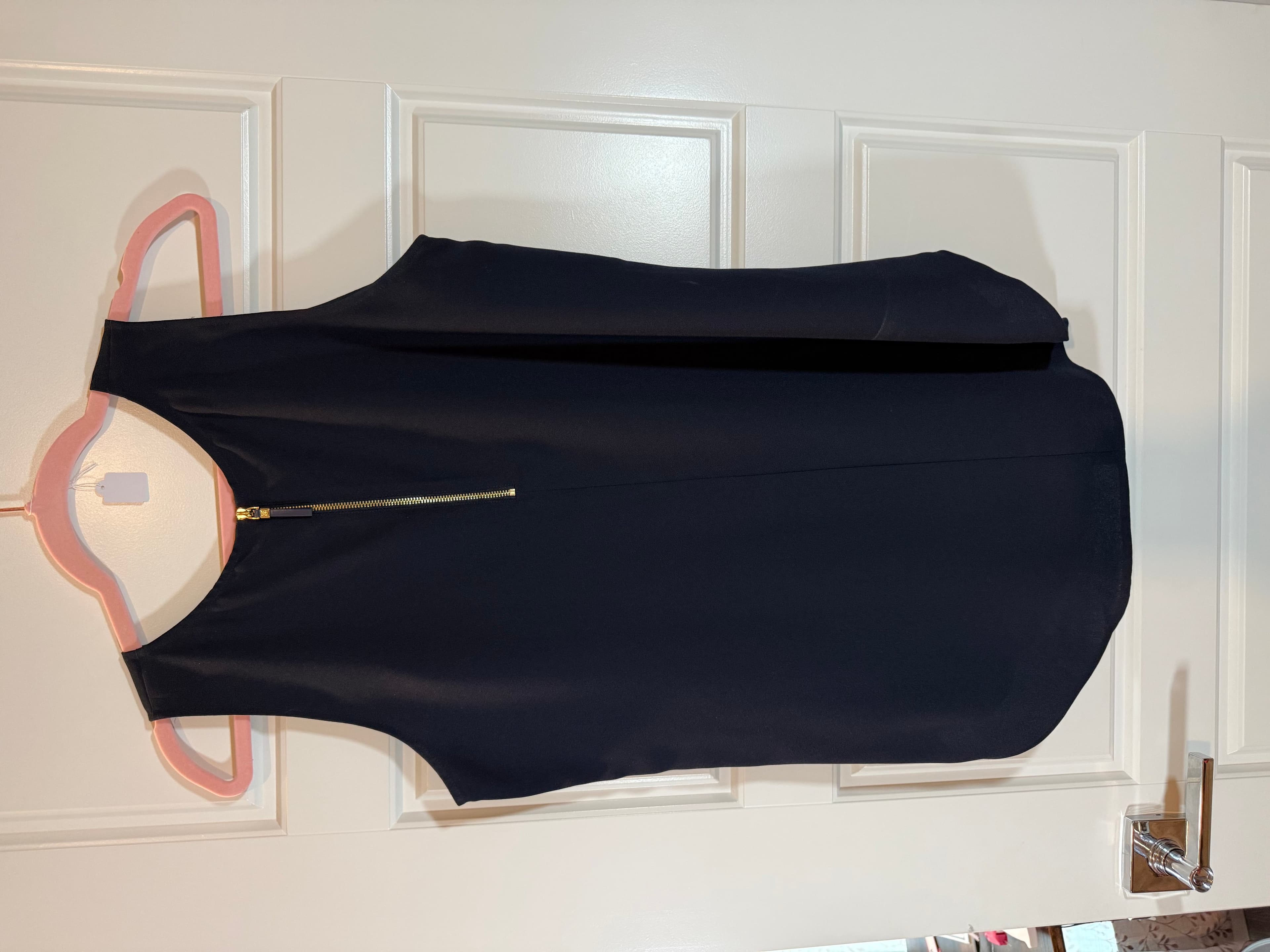 Ann Taylor Sleeveless Black Blouse with Back Zip - Thumbnail 2
