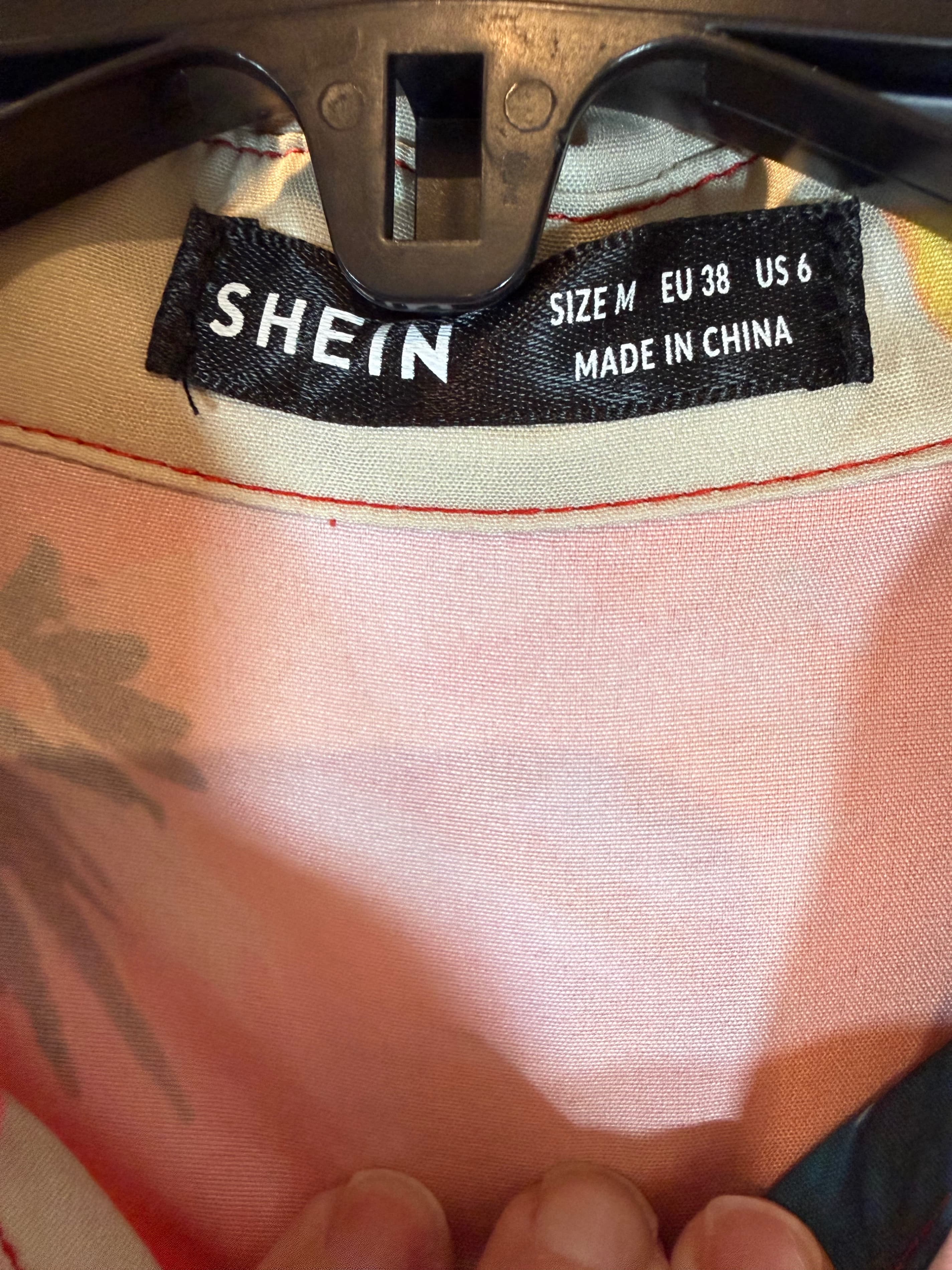 Shein Floral Button-Up Dress with Belt Size M - Thumbnail 3