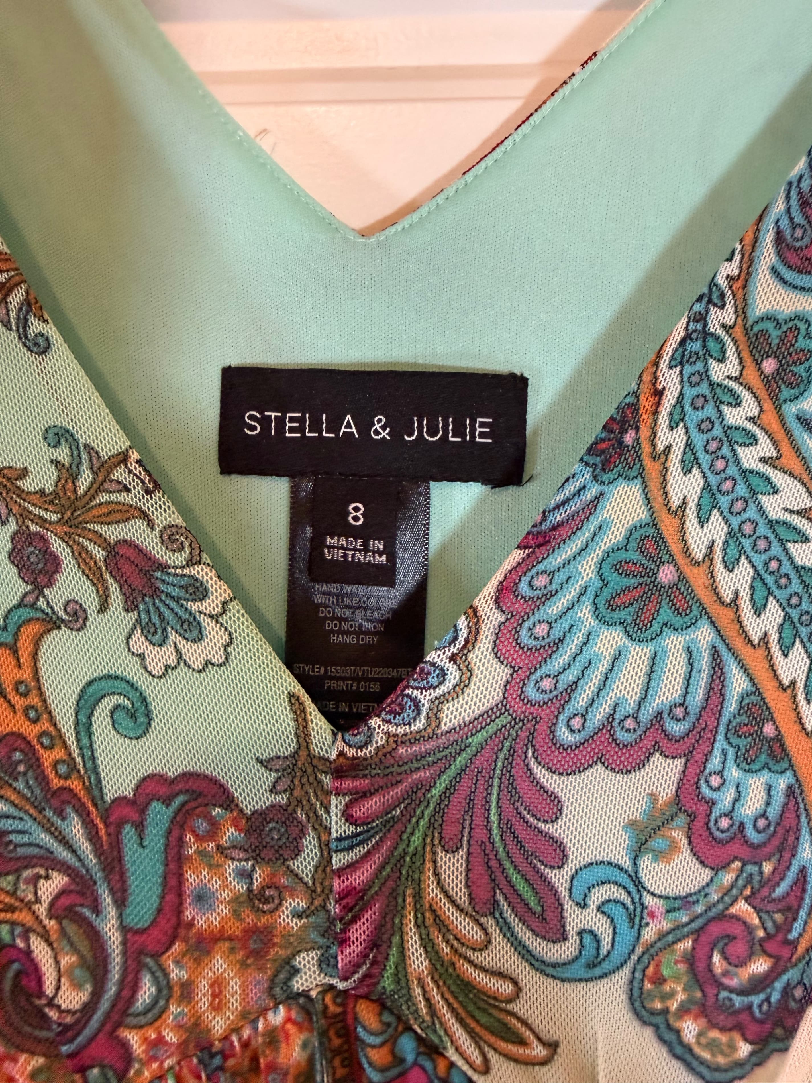 Stella & Julie Paisley Chiffon Dress Size 8 - Thumbnail 2