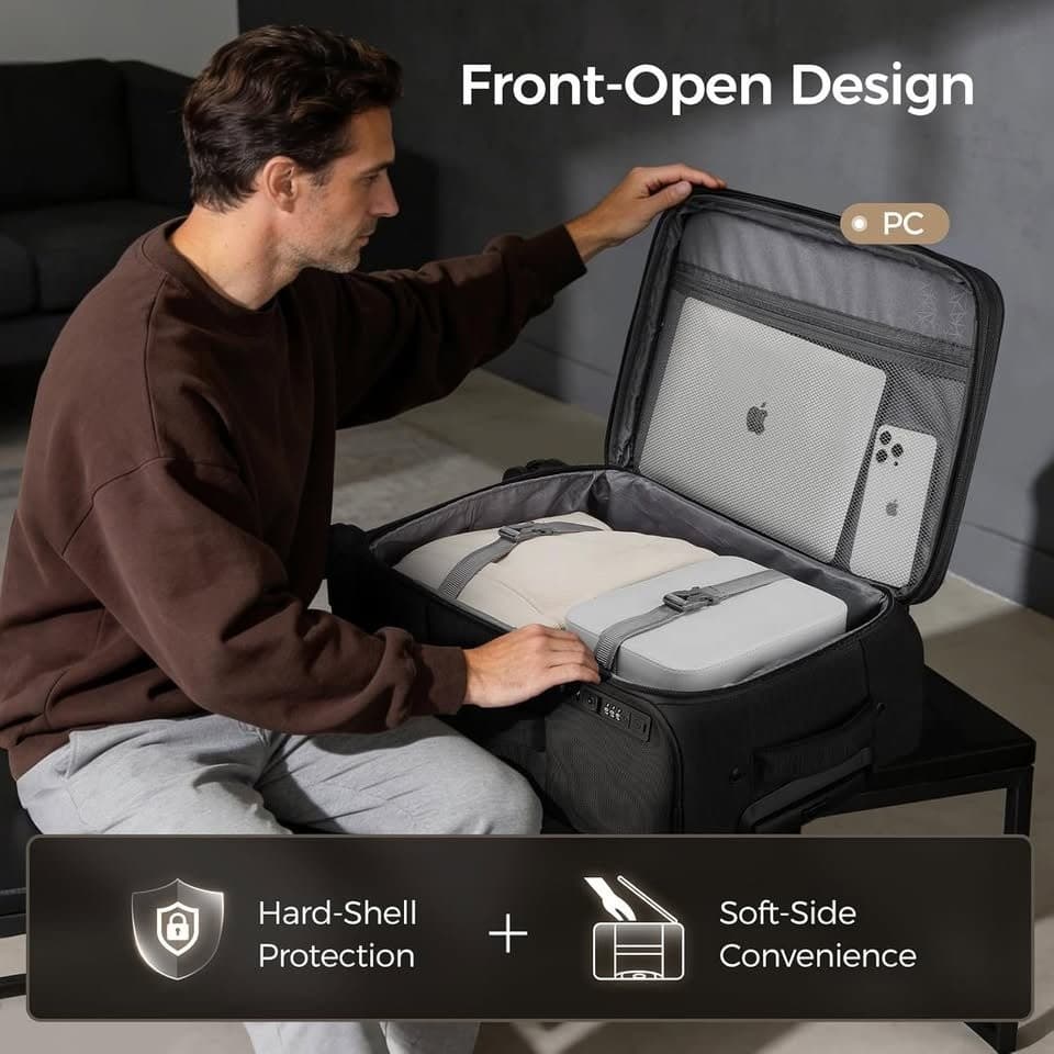 Cllson 20" Carry-On Luggage: Top Opening, USB Port, TSA Lock, Spinner Wheels - Thumbnail 8