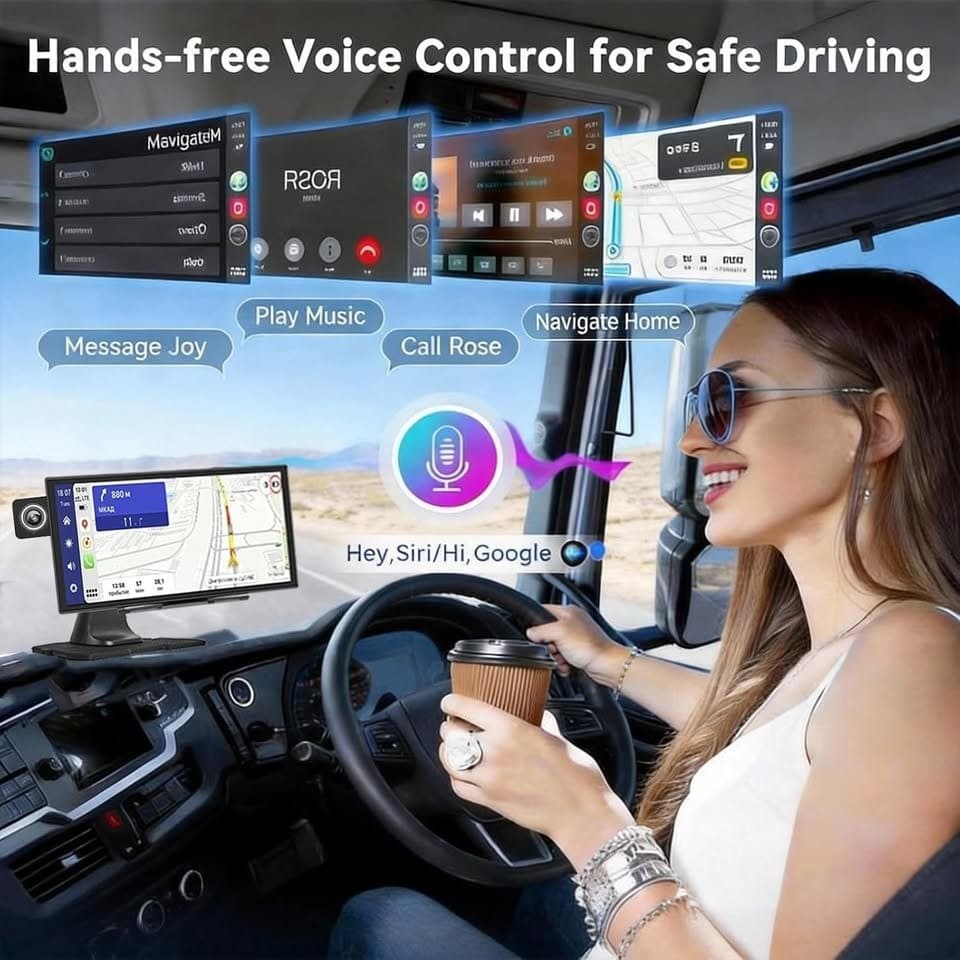 11.26" Wireless CarPlay Android Auto Screen 4K Dash Cam 1080P Backup GPS - Thumbnail 8