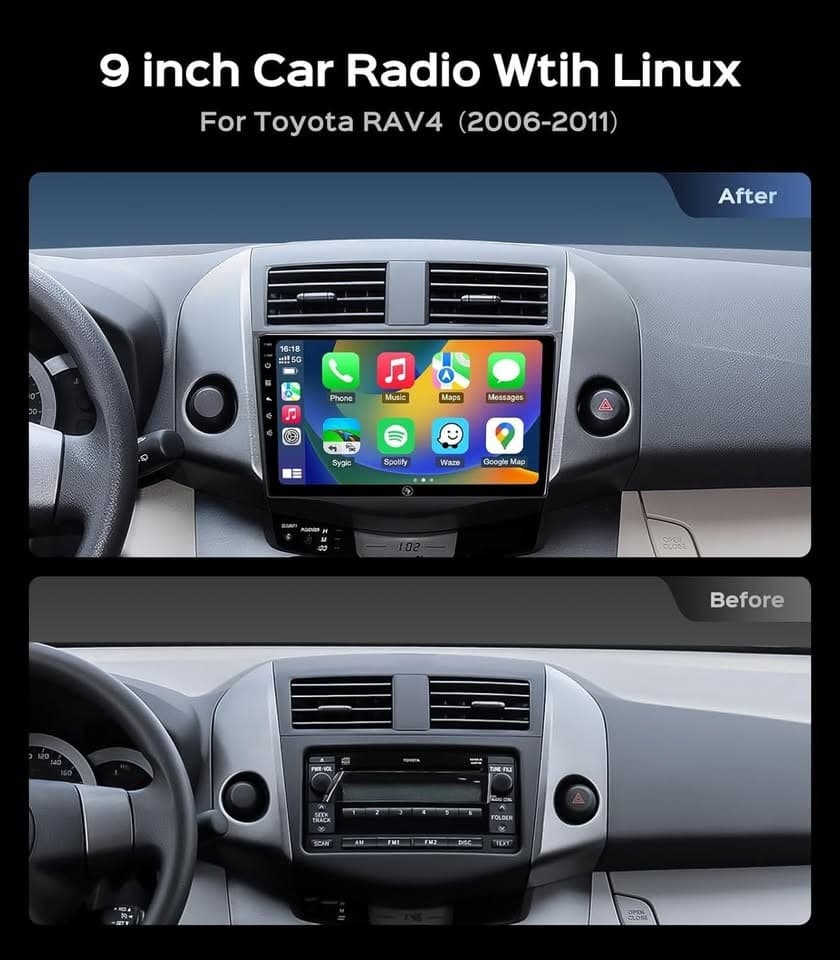 AINAVI 9" Car Stereo for Toyota RAV4 2006-2011 CarPlay Android Auto GPS BT FM - Thumbnail 7