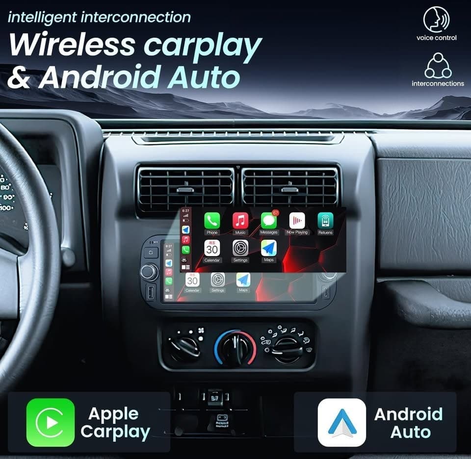 Dodge Ram Jeep Radio CarPlay Android Auto 6.8" IPS Bluetooth 5G WiFi - Thumbnail 6