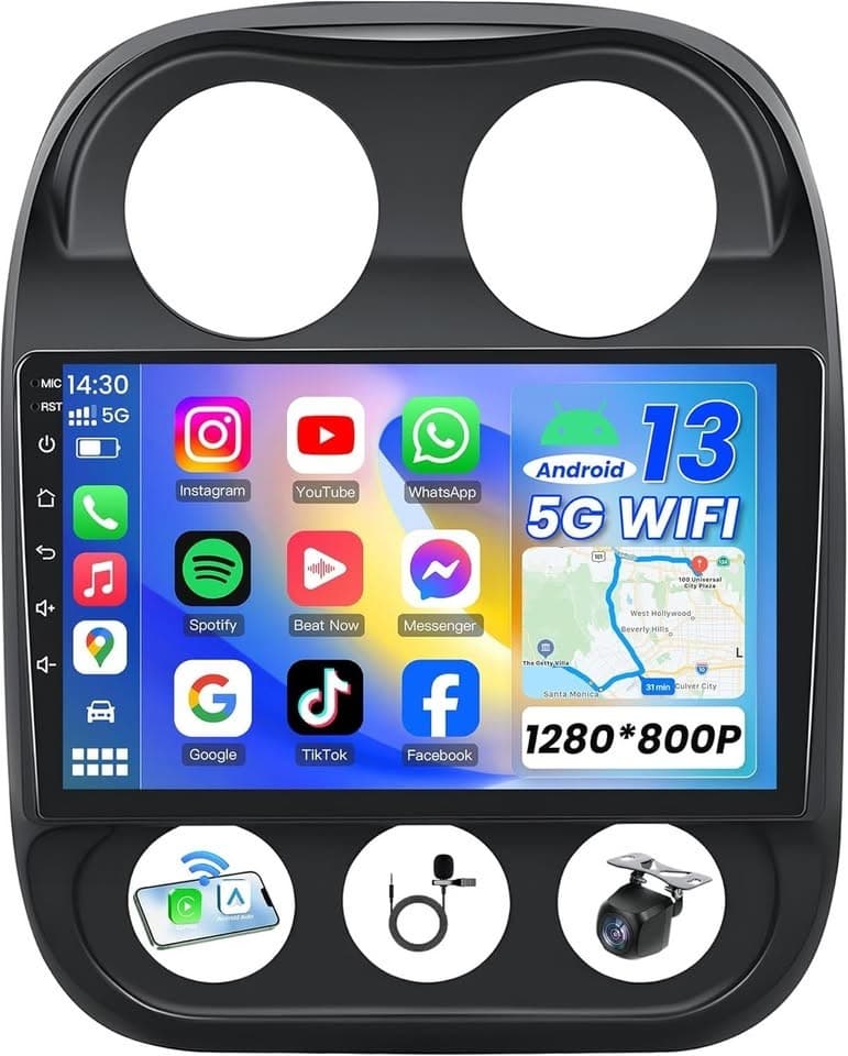 Jeep Compass Patriot 10" Android CarPlay Radio GPS WiFi BT 2009-2016 - Thumbnail 5