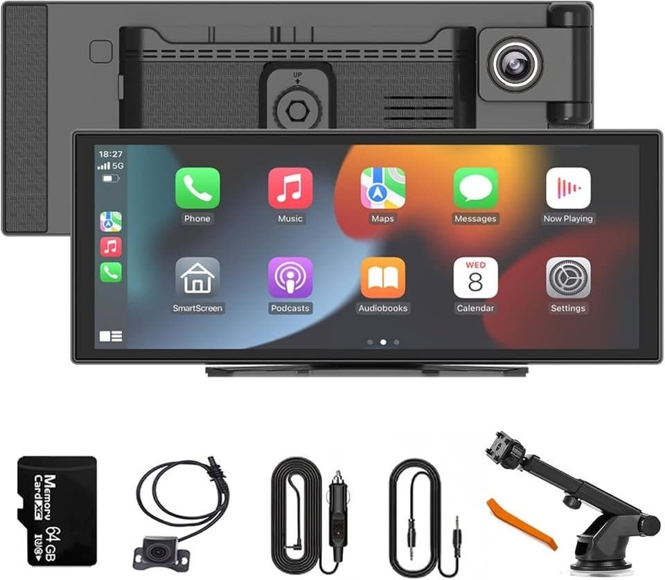 11.26" Wireless CarPlay Android Auto Screen 4K Dash Cam 1080P Backup GPS - Thumbnail 4
