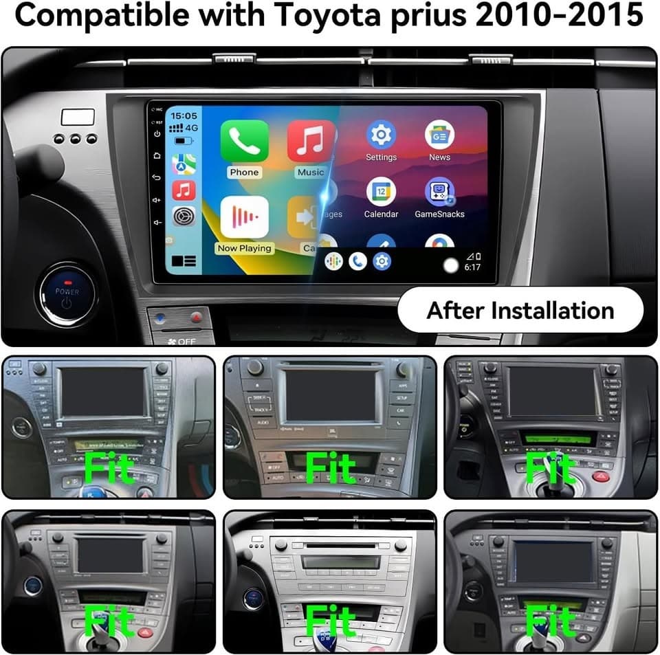 Android 13 Car Stereo Prius 2010-2015 9" CarPlay Android Auto GPS - Thumbnail 6