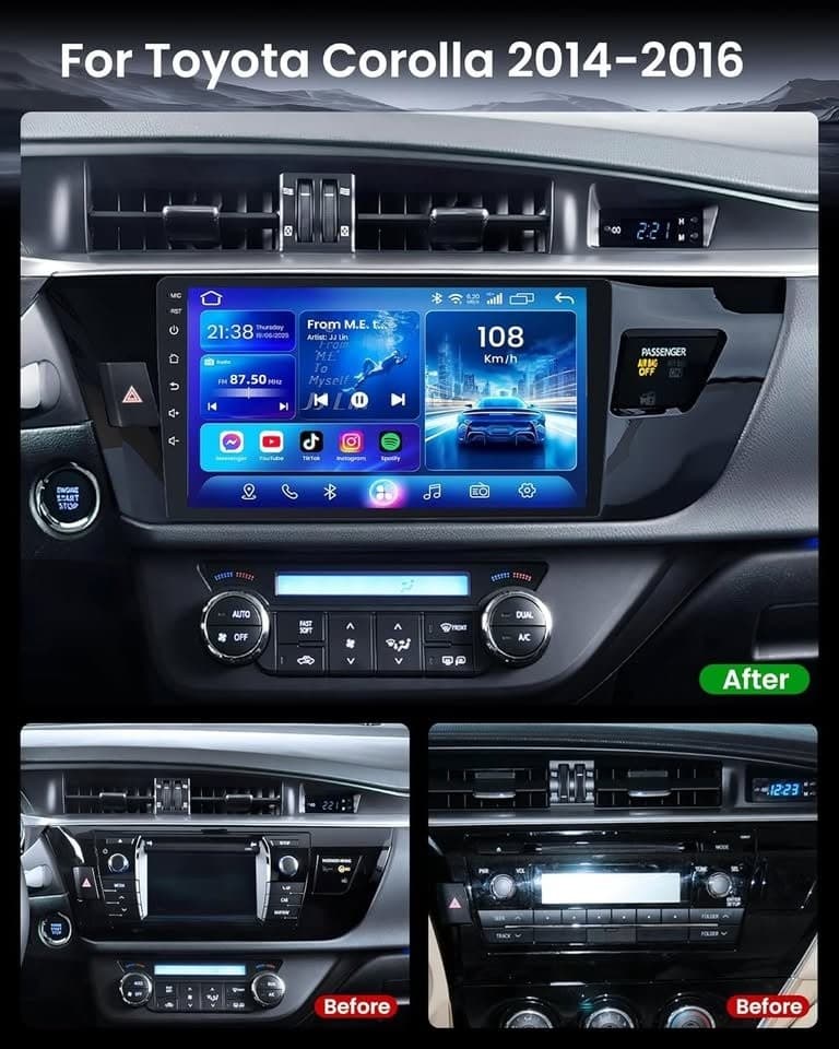Wireless CarPlay Android Auto Radio Toyota Corolla 2014-2016 10" IPS - Thumbnail 5