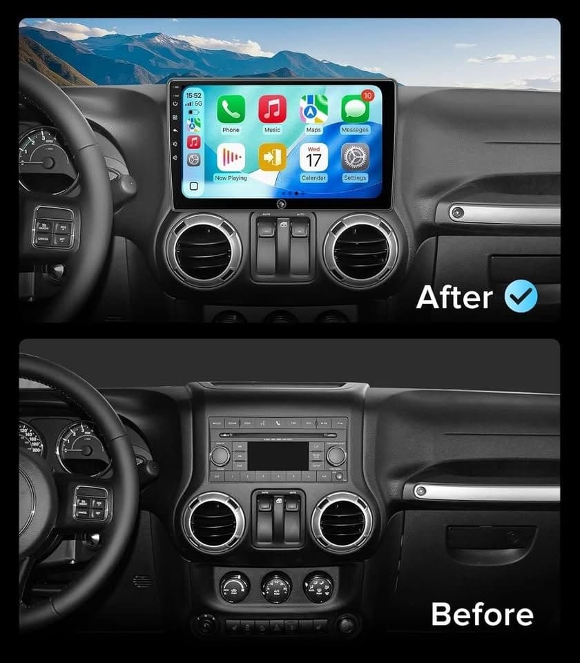10" QLED Linux Car Stereo Jeep Wrangler JK/Dodge Ram CarPlay+Camera - Thumbnail 5