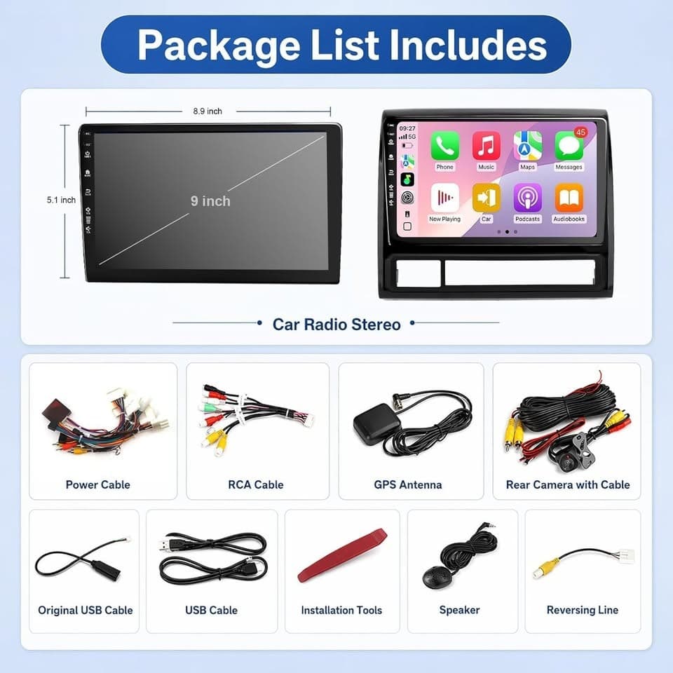 Toyota Tacoma 9" Android 13 CarPlay (2005-2015) WiFi6 Radio w/ Camera 2+64GB - Thumbnail 8