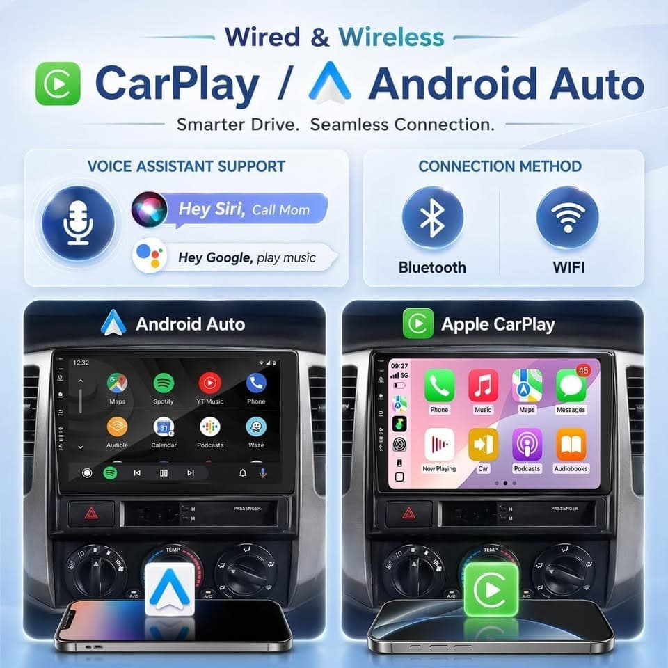 Toyota Tacoma 9" Android 13 CarPlay (2005-2015) WiFi6 Radio w/ Camera 2+64GB - Thumbnail 6