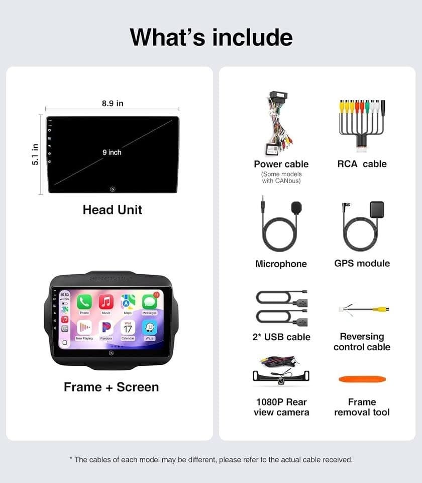 AINAVI 9" Jeep Renegade Radio CarPlay Android Auto GPS 4+64GB - Thumbnail 7