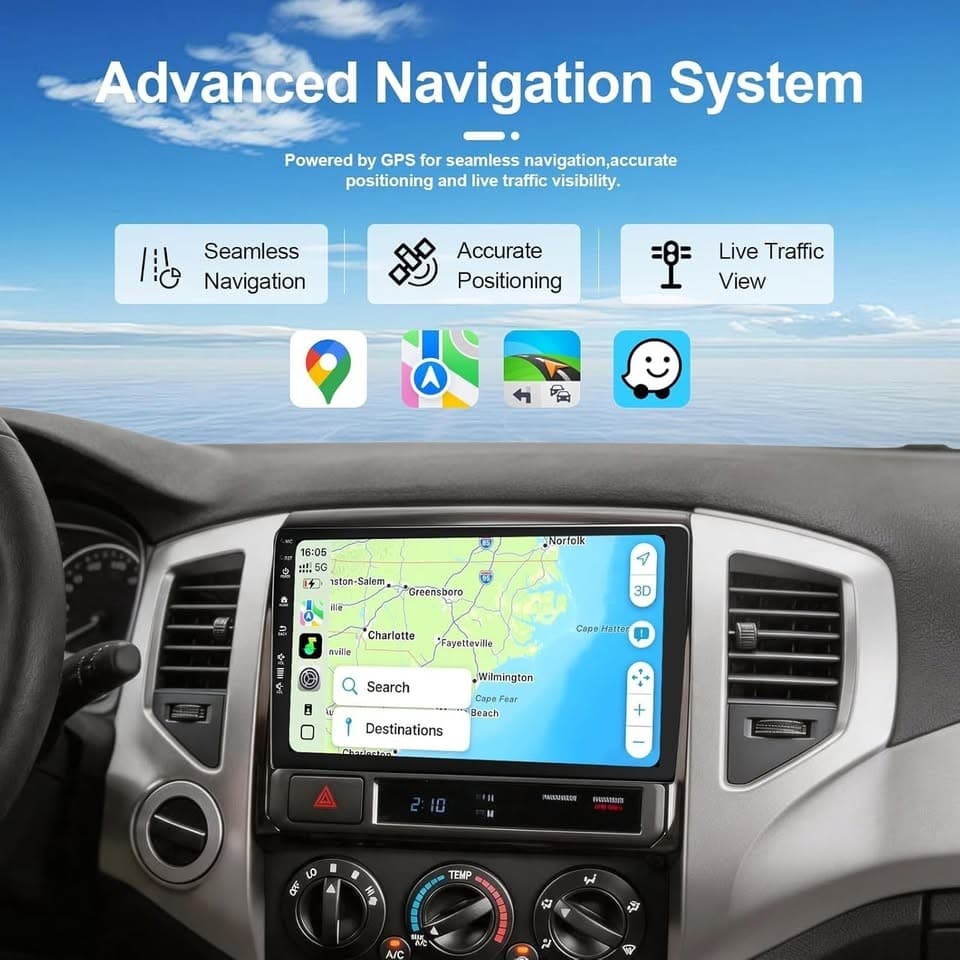 Toyota Tacoma 9" Android 13 CarPlay (2005-2015) WiFi6 Radio w/ Camera 2+64GB - Thumbnail 4