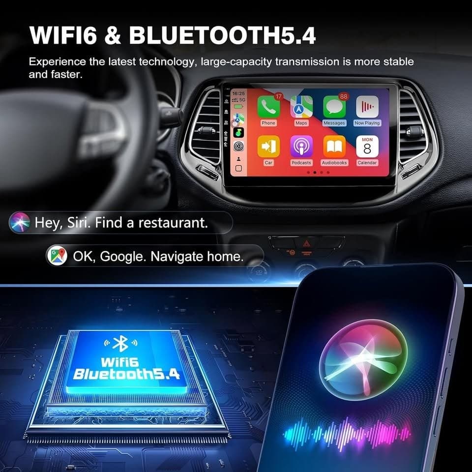 Jeep Compass 2017-2020 Android 13 10" Car Radio CarPlay GPS Cam - Thumbnail 10