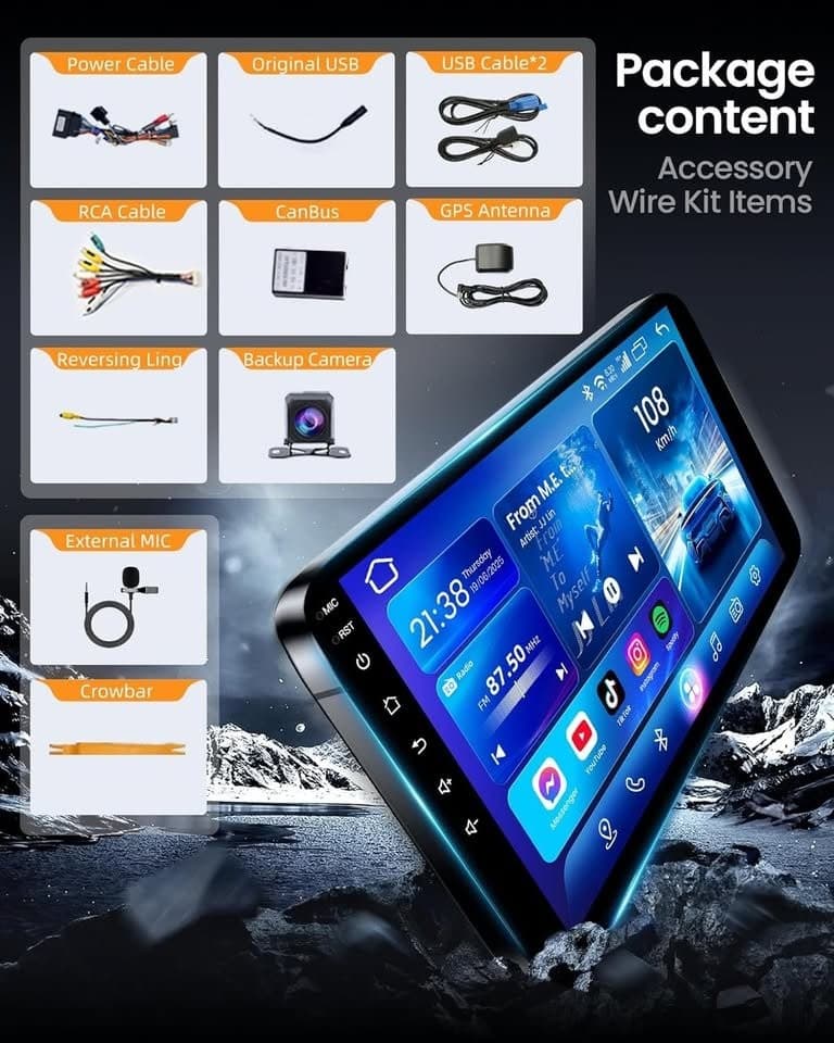 Wireless CarPlay Android Auto Radio Toyota Corolla 2014-2016 10" IPS - Thumbnail 6