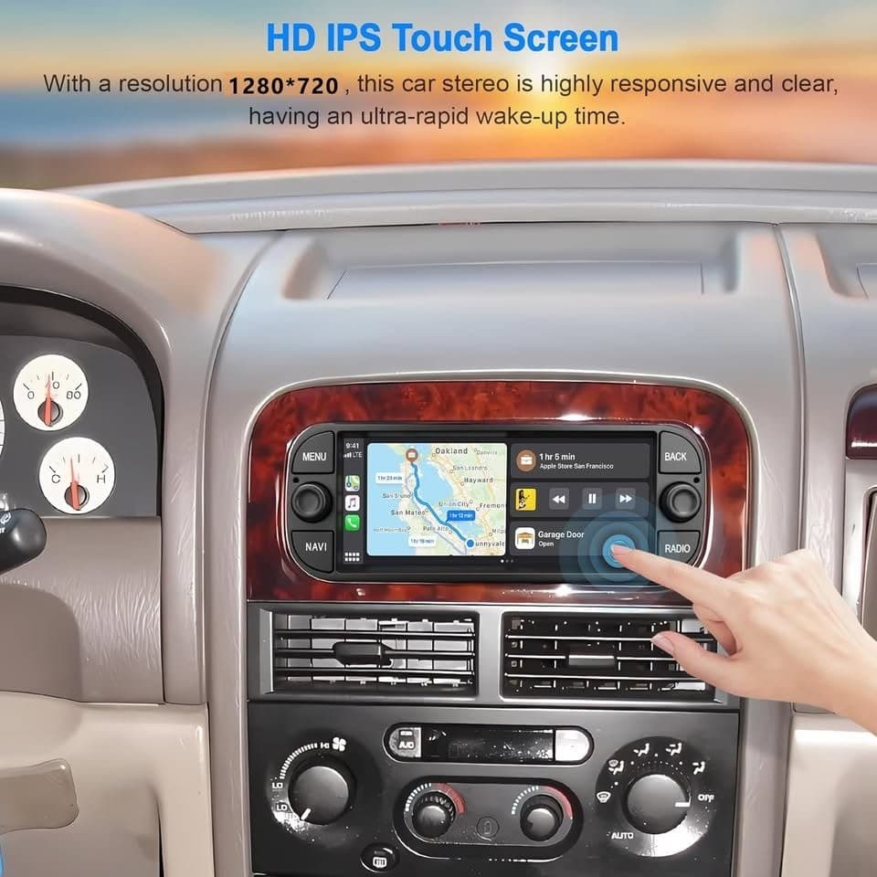 CarPlay Android 13 Radio Dodge RAM 02-06, 6.8 Inch Jeep Wrangler Grand Cherokee - Thumbnail 6