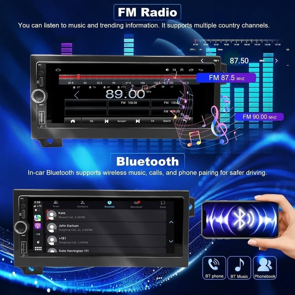 Jeep Dodge Chrysler 6.86" Car Stereo 5G WiFi CarPlay Android Auto GPS - Thumbnail 5