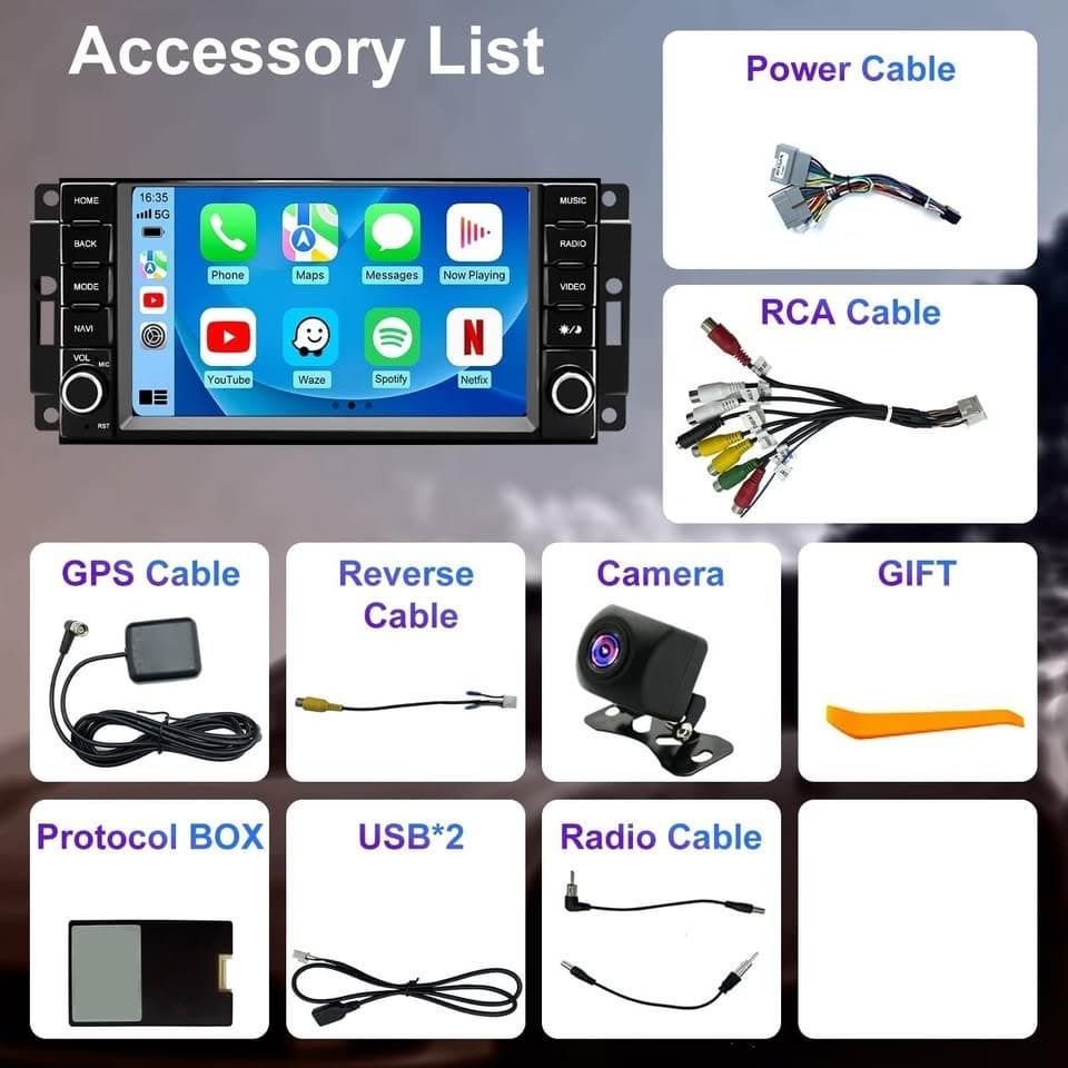 7" Dodge Challenger Avenger Charger Car Stereo CarPlay Android GPS WiFi - Thumbnail 4